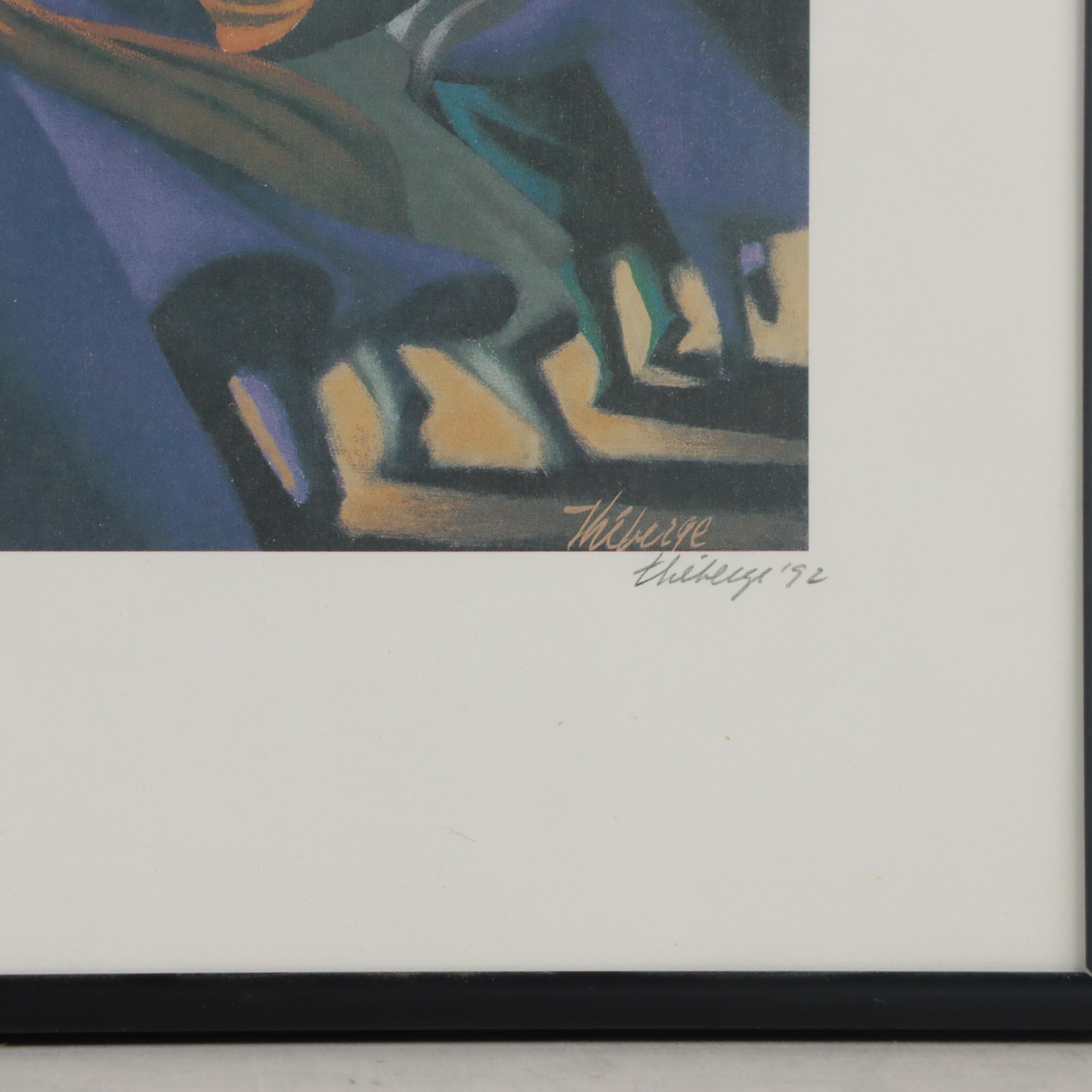 Claude Théberge Offset Lithograph "La Fête au p'tit Champlaise"