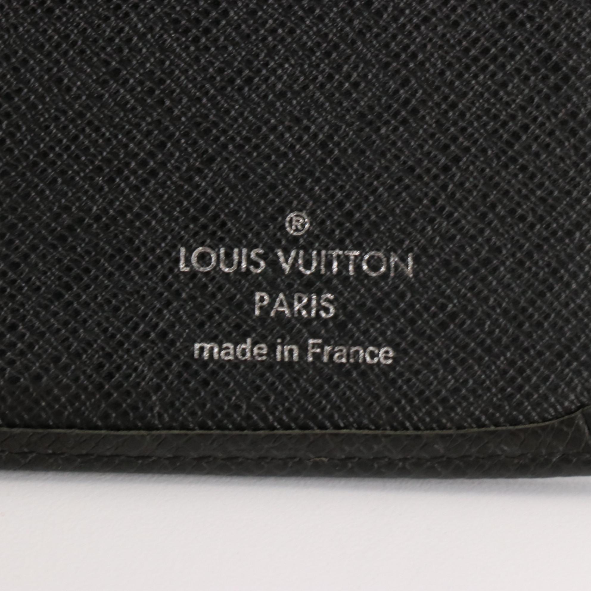 Louis Vuitton Brazza Wallet in Black Taïga Leather
