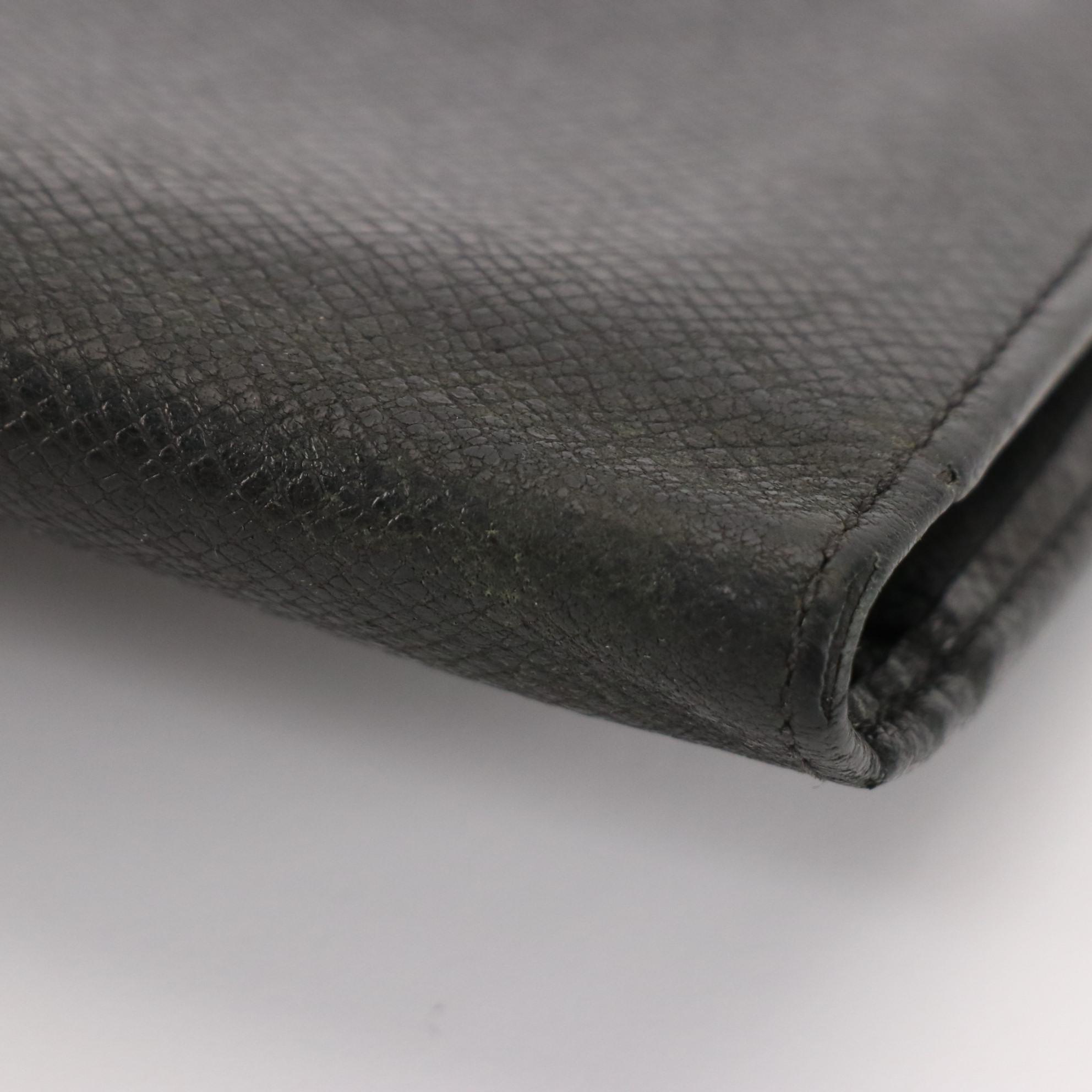 Louis Vuitton Brazza Wallet in Black Taïga Leather