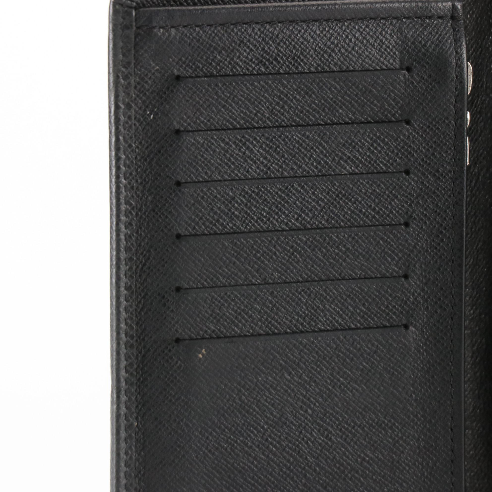 Louis Vuitton Brazza Wallet in Black Taïga Leather