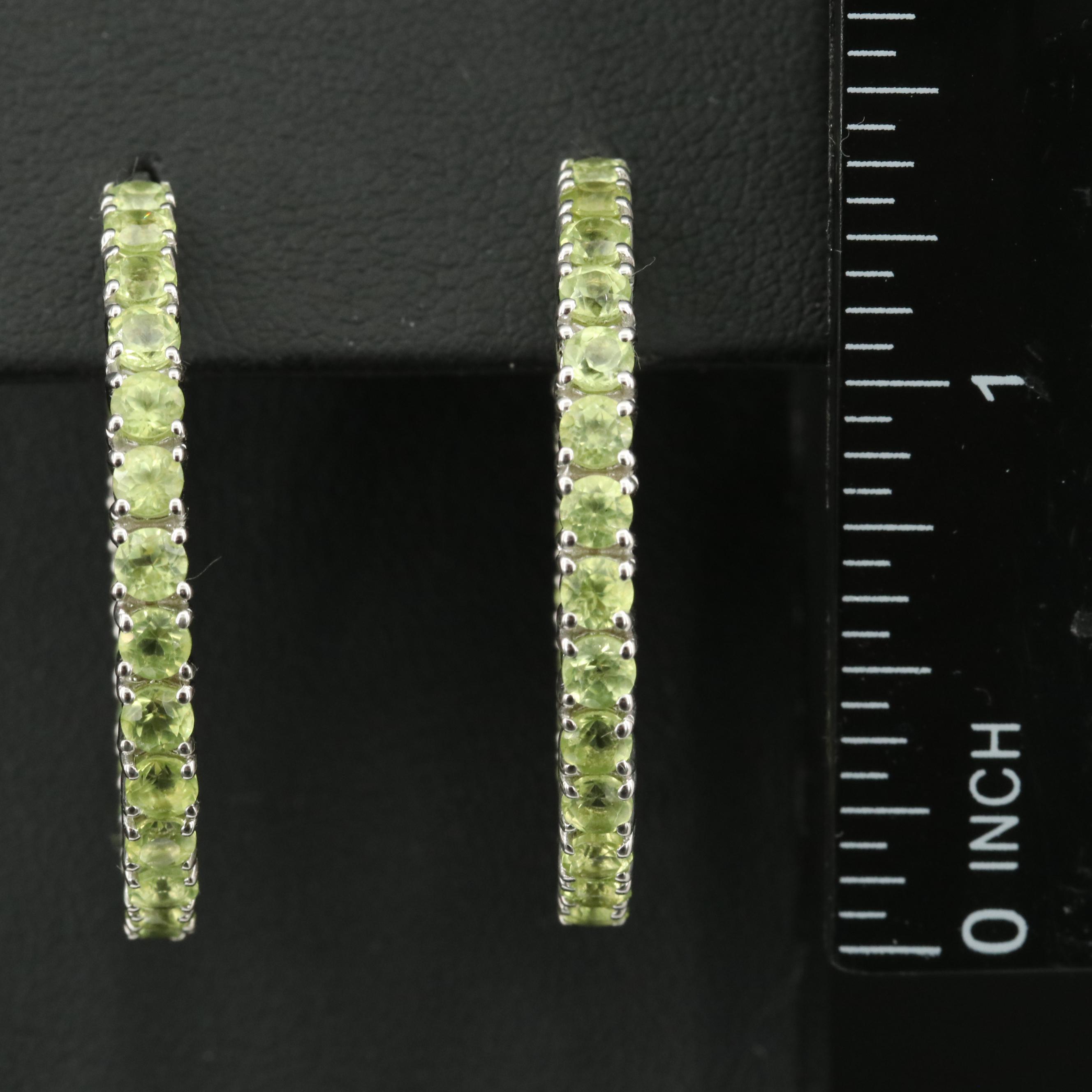 Sterling Peridot Inside-Out Hoop Earrings