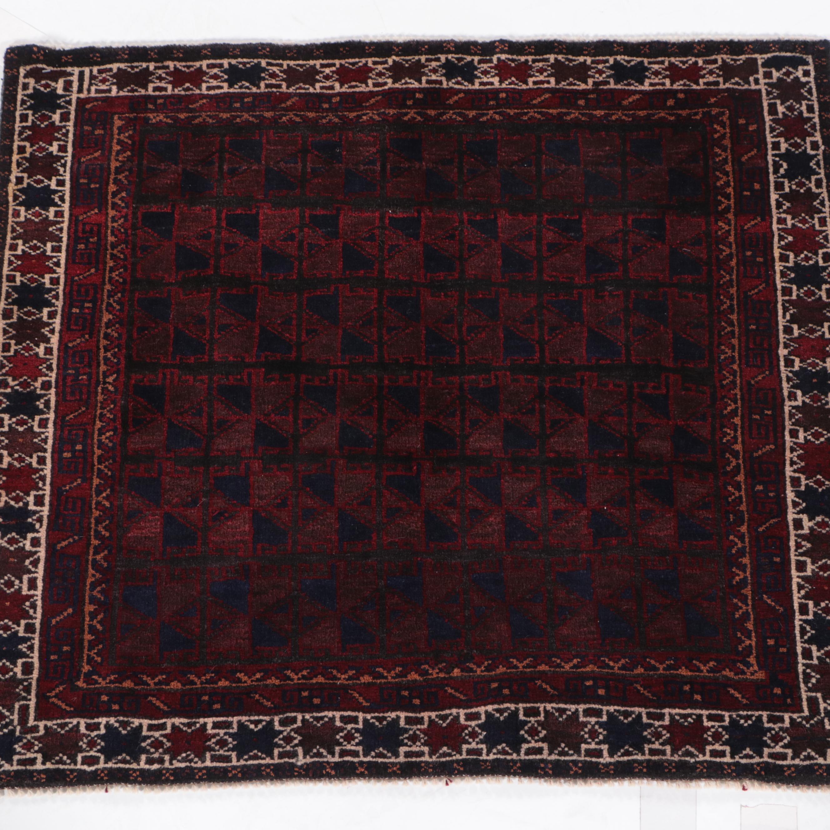 2'5 x 2'9 Hand-Knotted Afghan Baluch Accent Rug