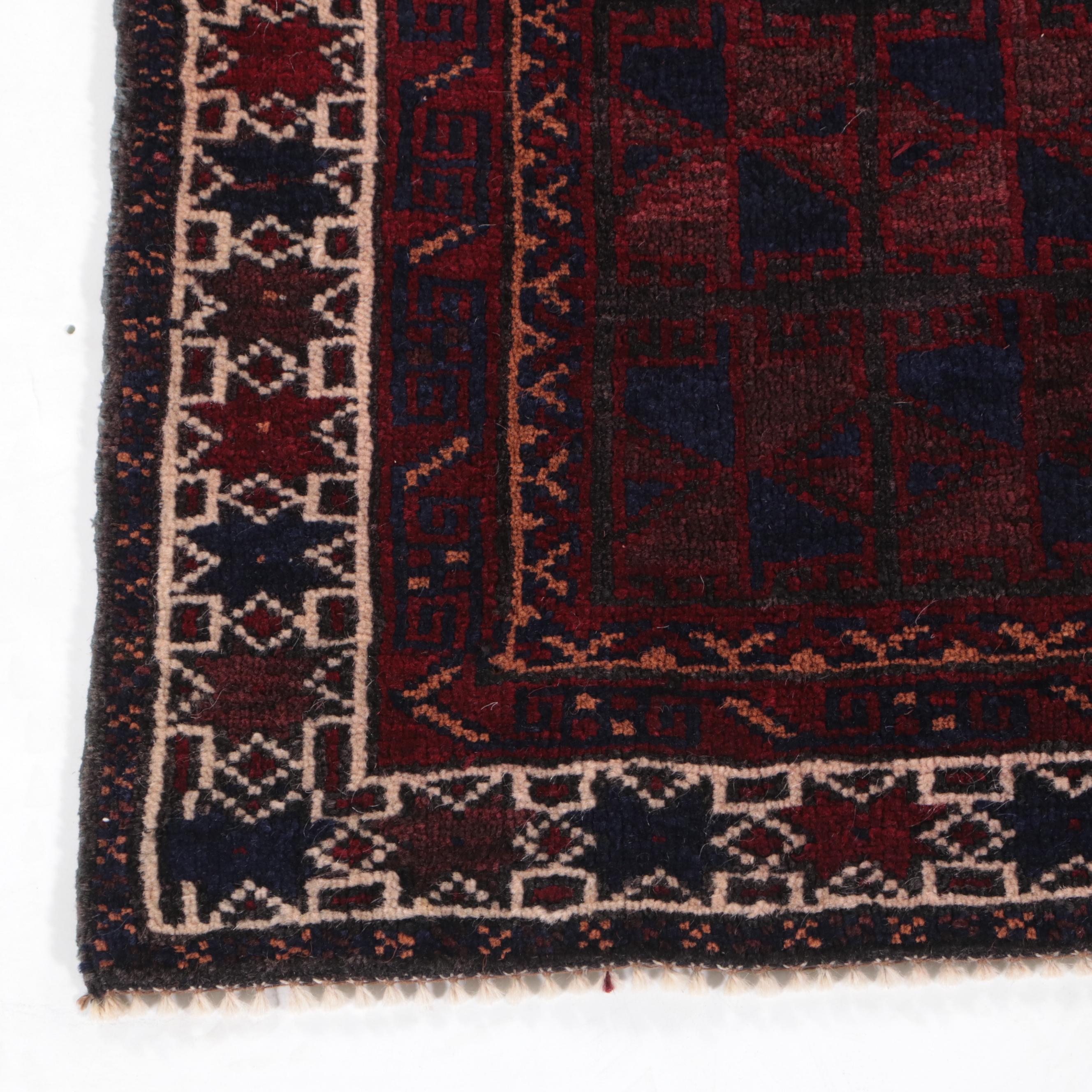2'5 x 2'9 Hand-Knotted Afghan Baluch Accent Rug