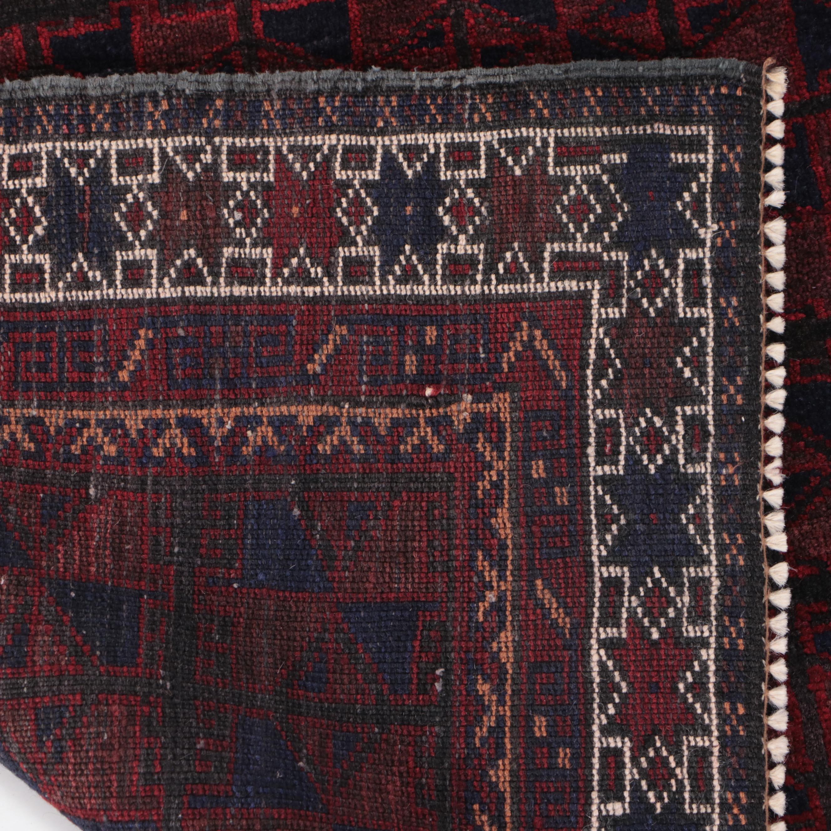 2'5 x 2'9 Hand-Knotted Afghan Baluch Accent Rug