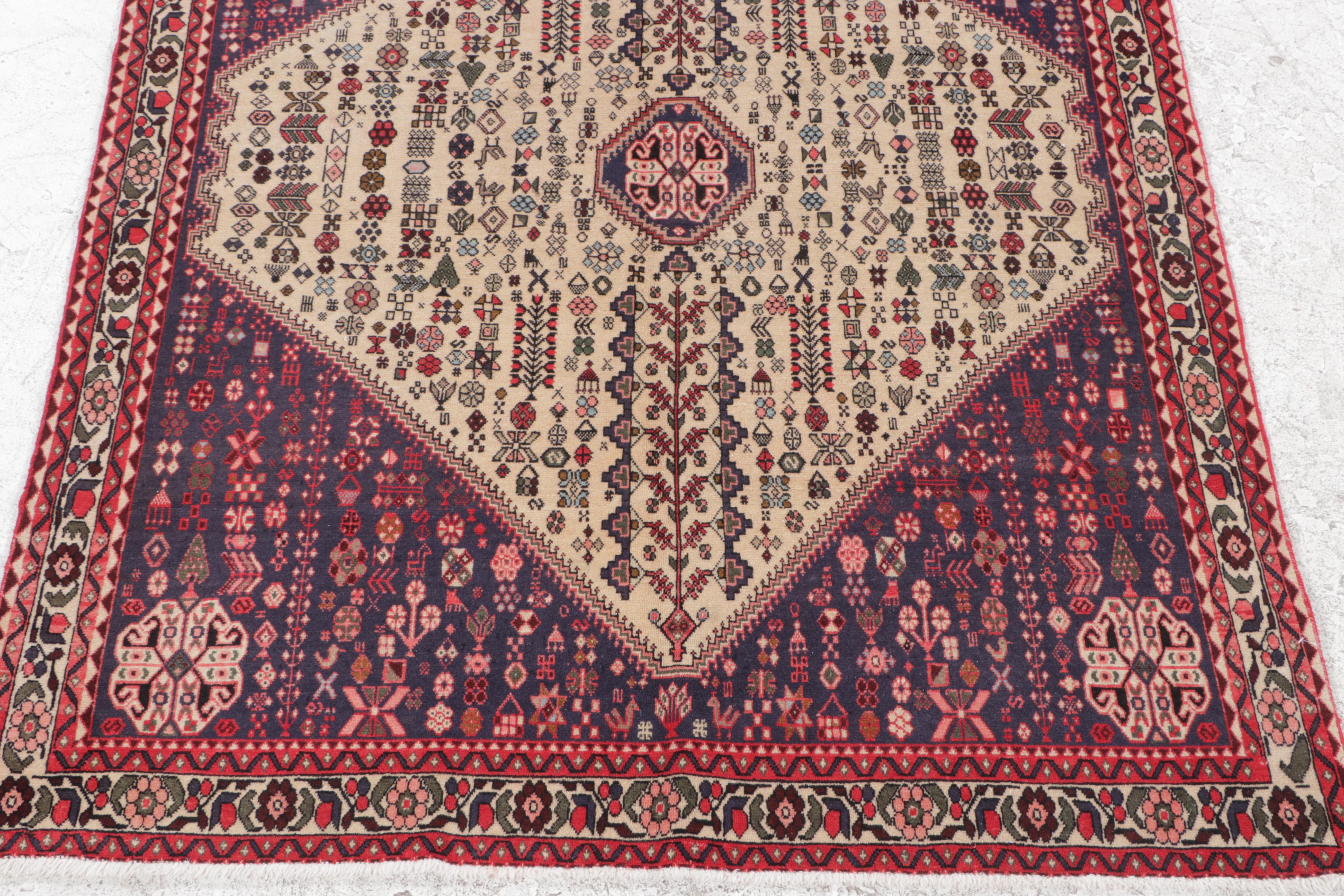 5'2 x 6'7 Hand-Knotted Persian Abadeh Area Rug