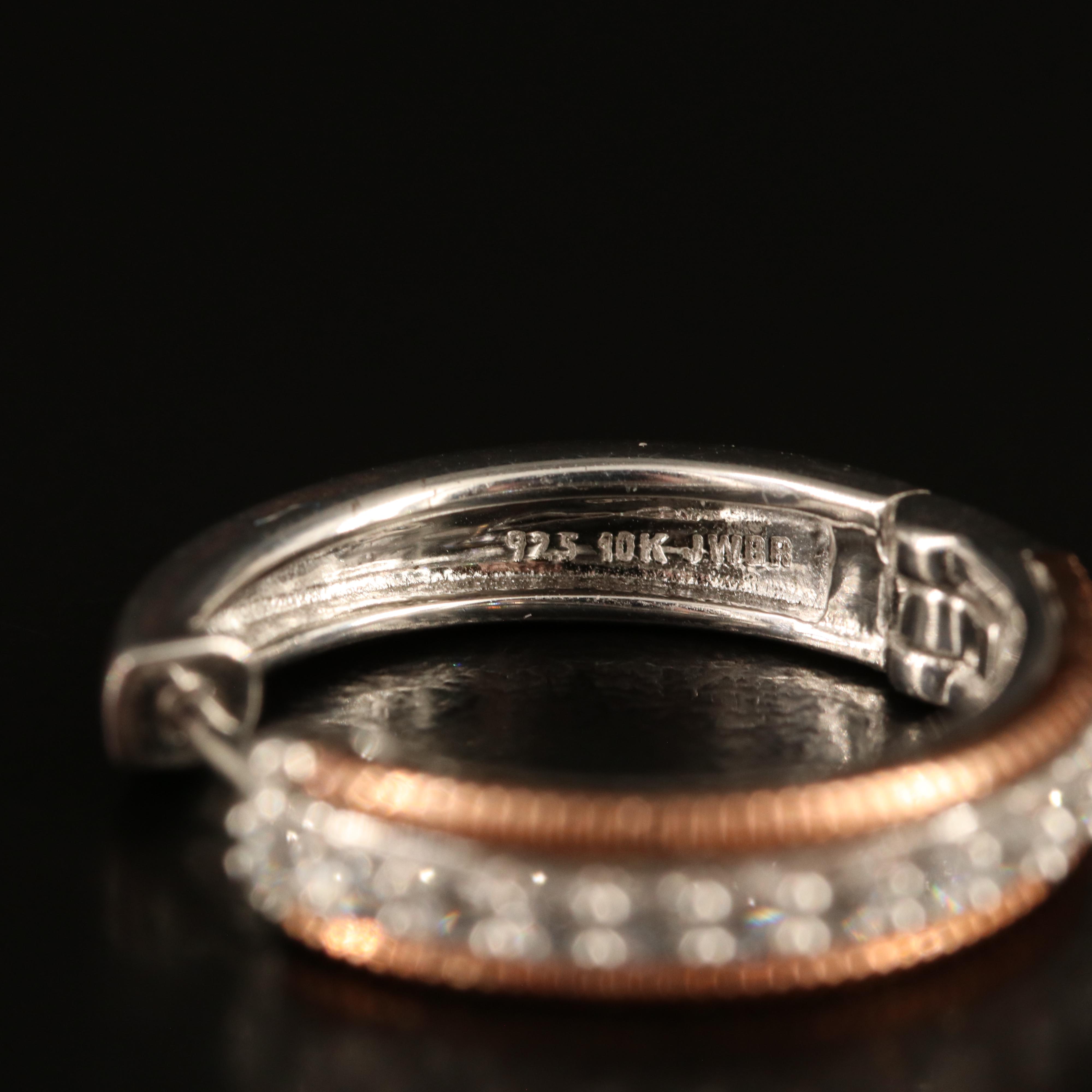 Sterling Sapphire Hoop Earrings with 10K Rose Gold Accents