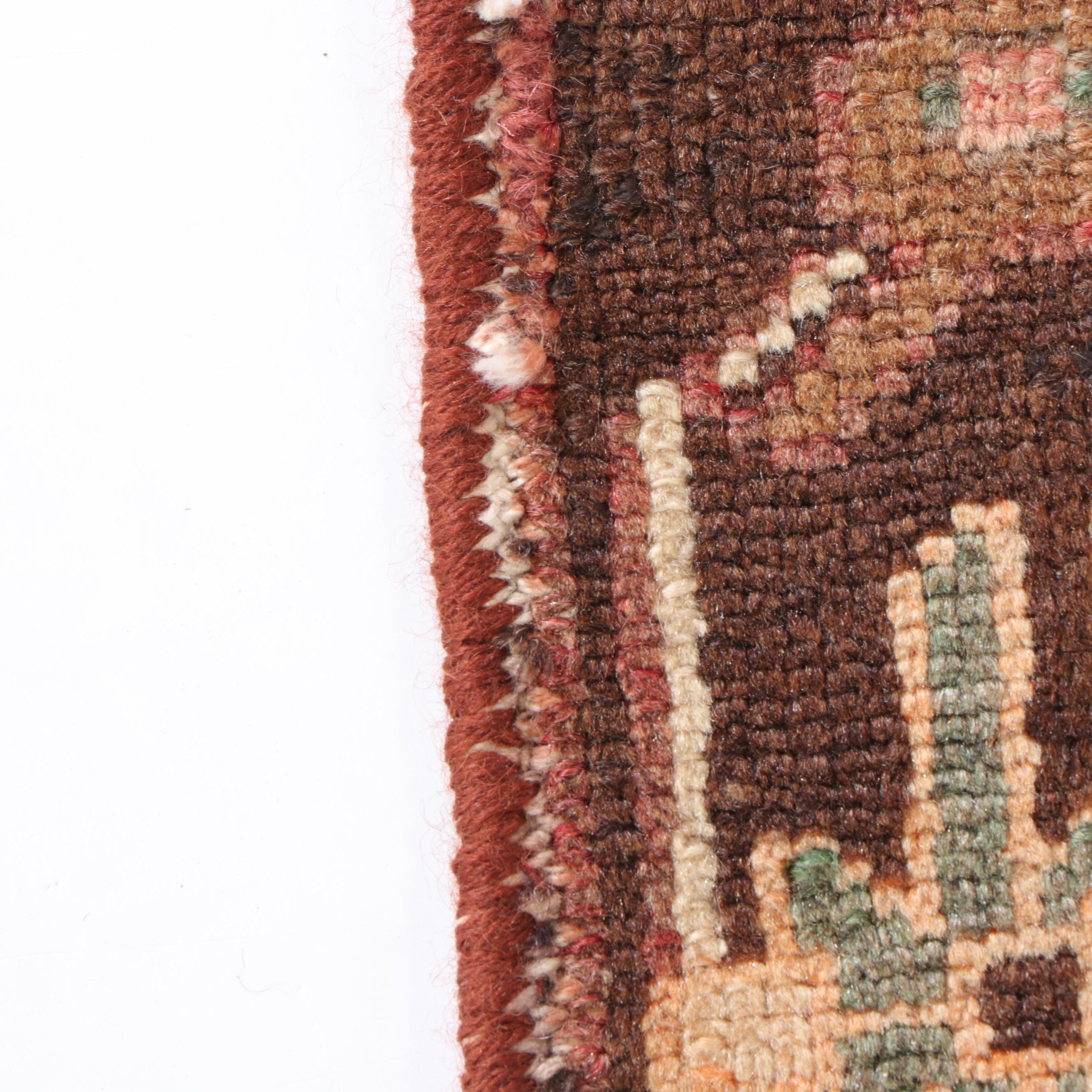 3'7 x 4'2 Hand-Knotted Persian Hamadan Accent Rug