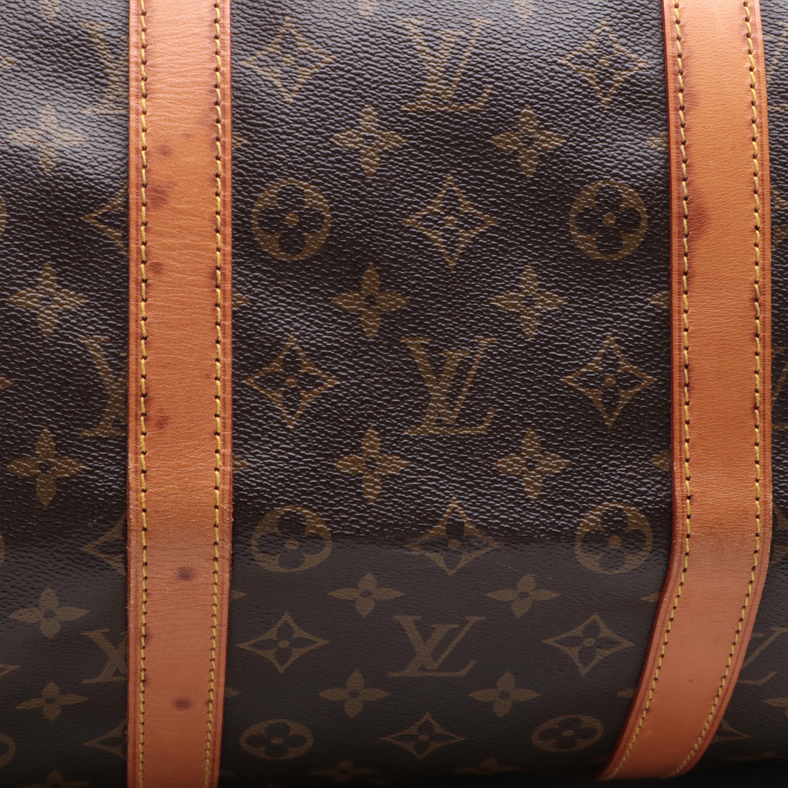 Louis Vuitton Keepall 55 Bandoulière Duffle Bag in Monogram Canvas and Leather