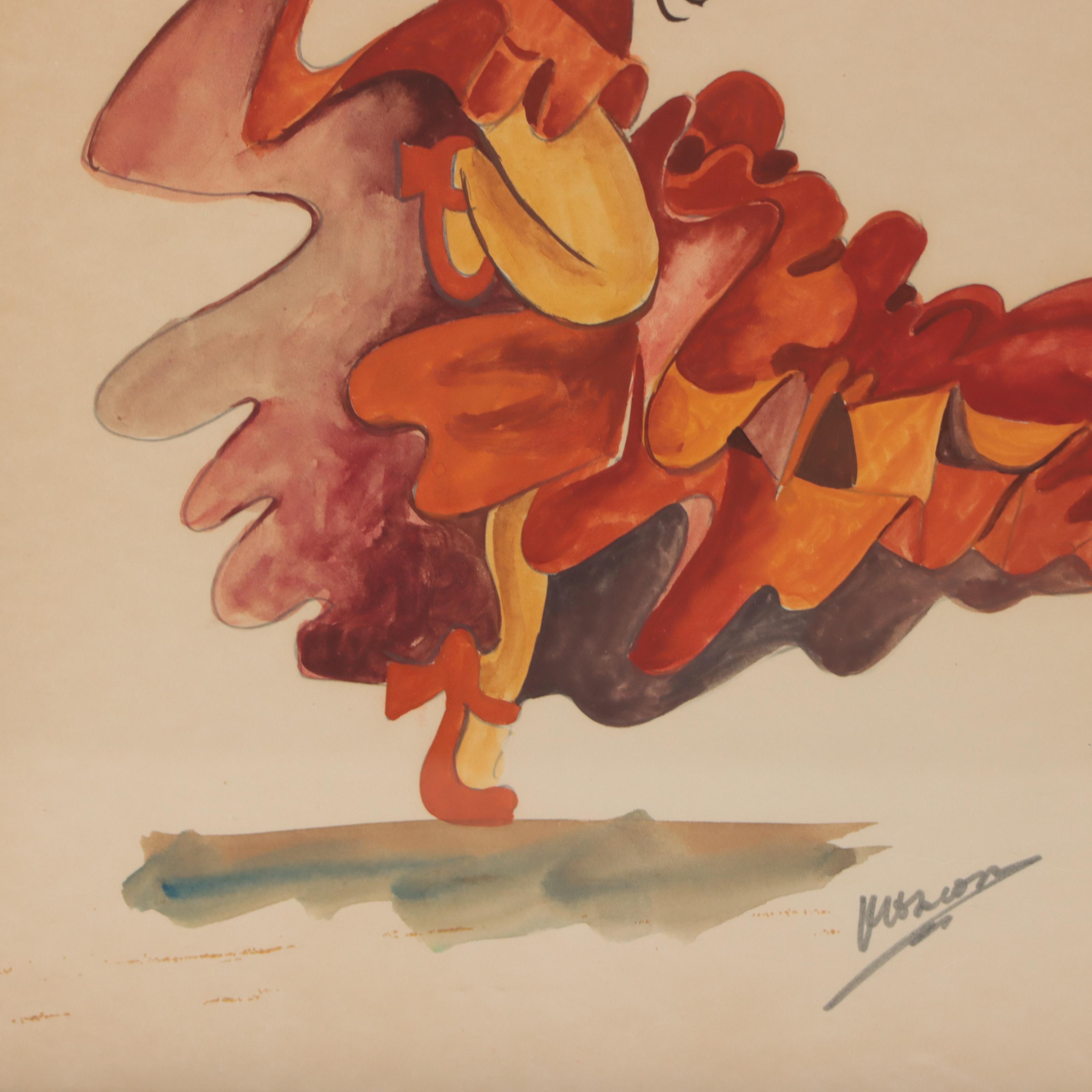 Ink and Watercolor Caricature Drawings of Dancers