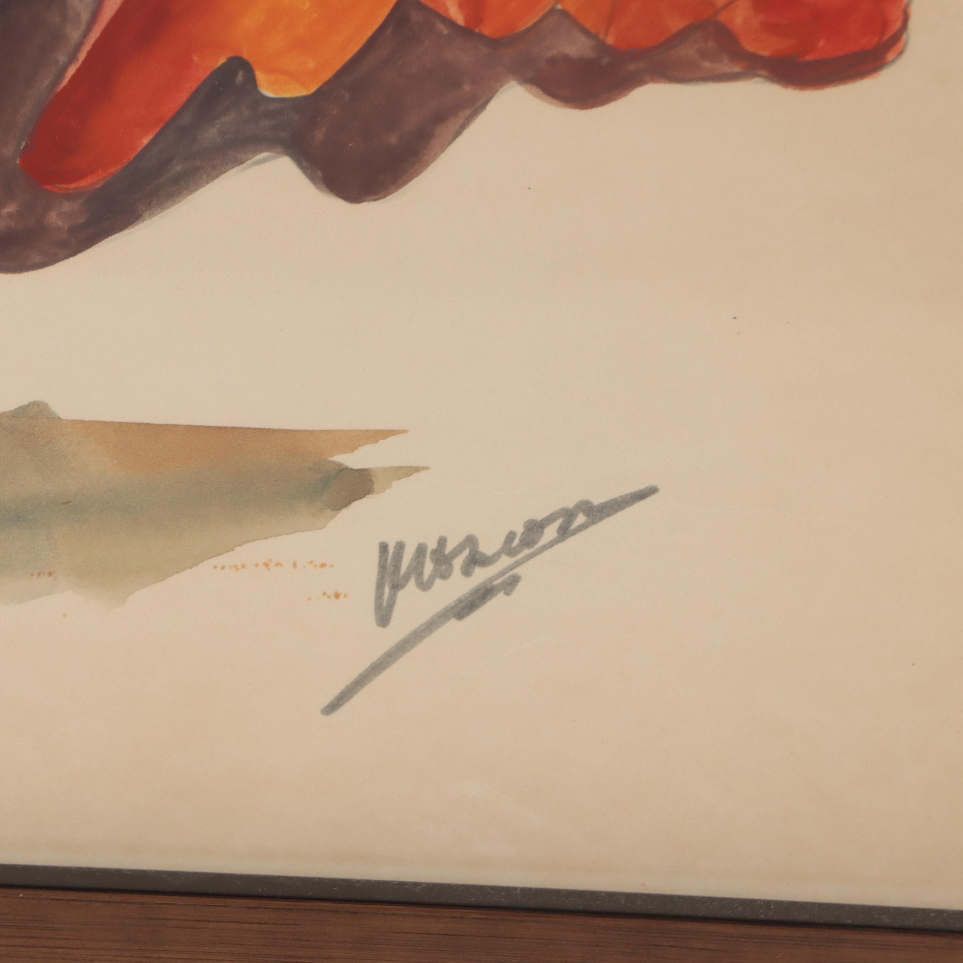 Ink and Watercolor Caricature Drawings of Dancers