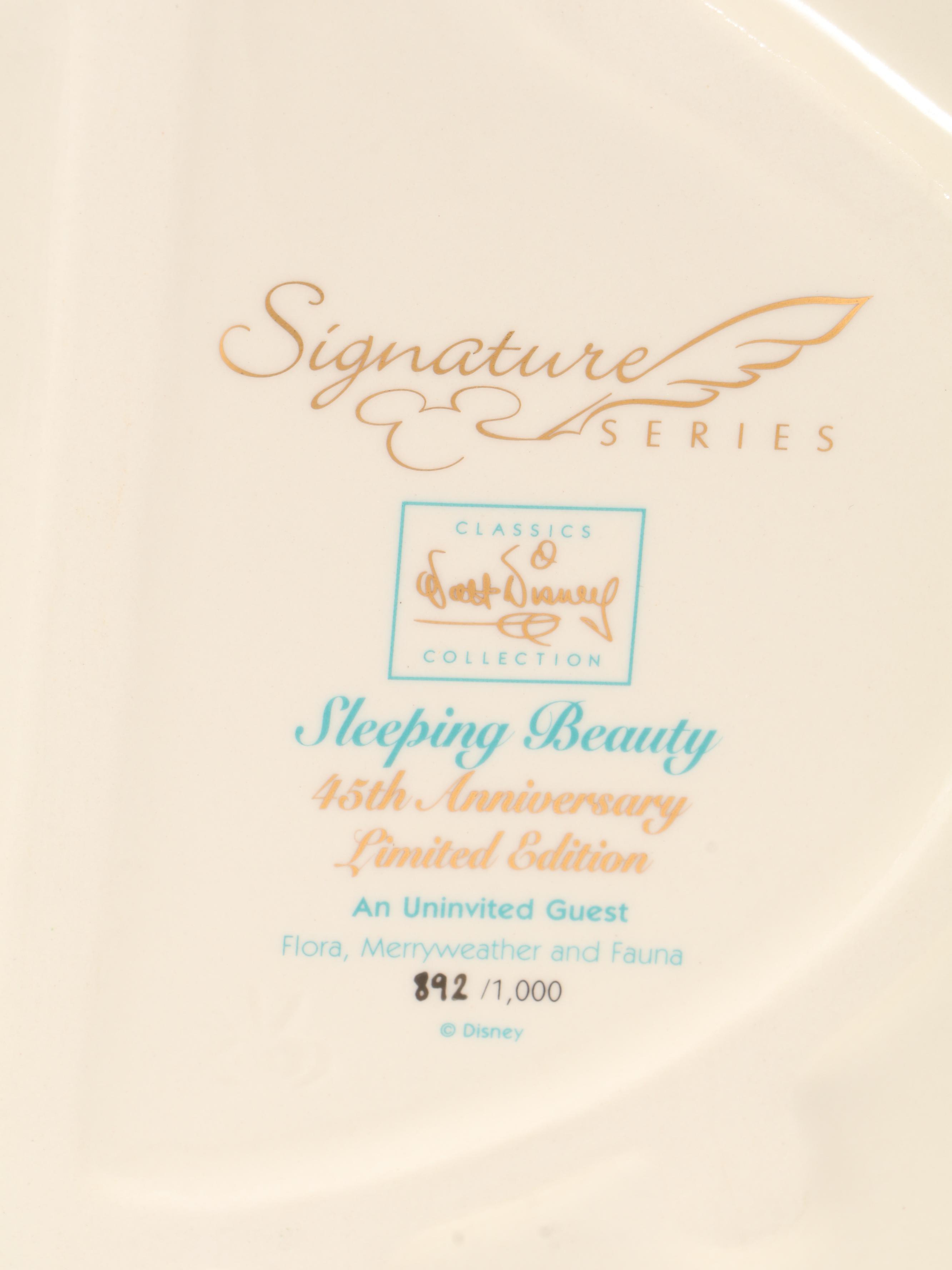 Disney 45th Anniversary Limited Edition "An Uninvited Guest" Ceramic Figurines