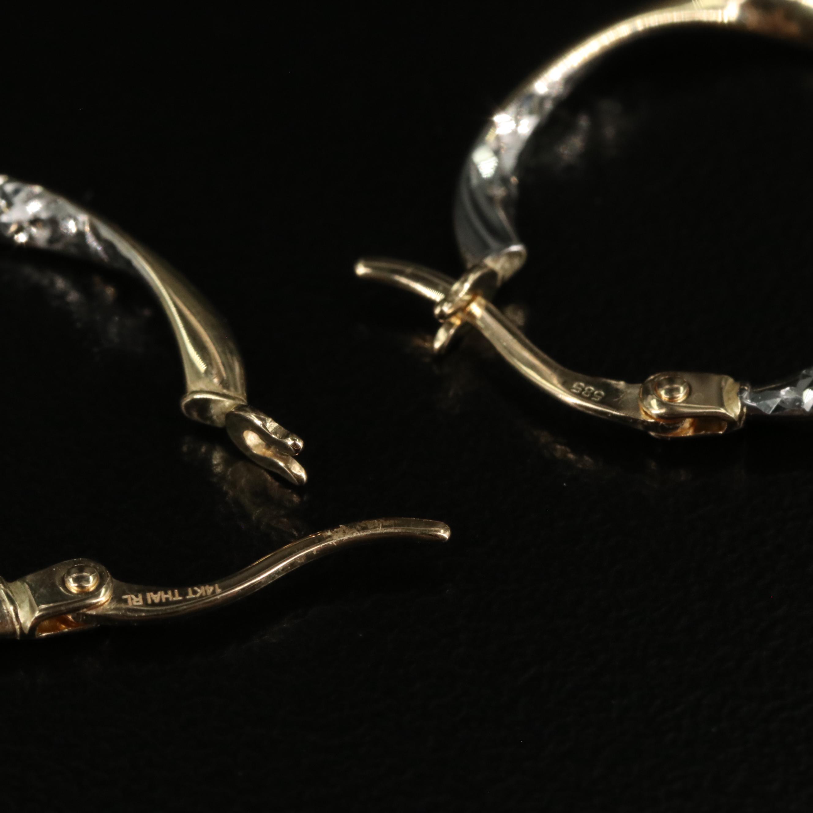 14K Wavy Hoop Earrings