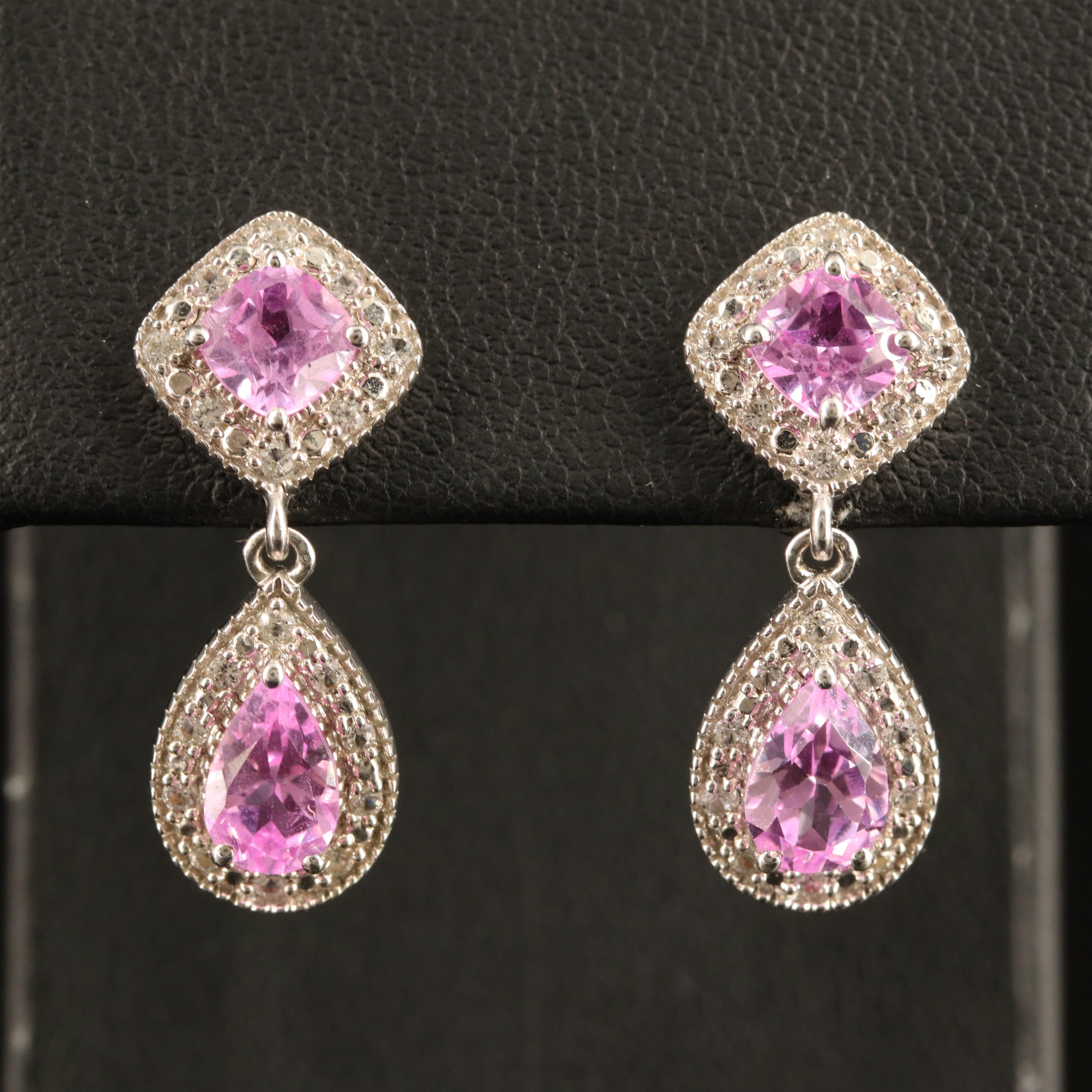 Sterling Sapphire Teardrop Earrings