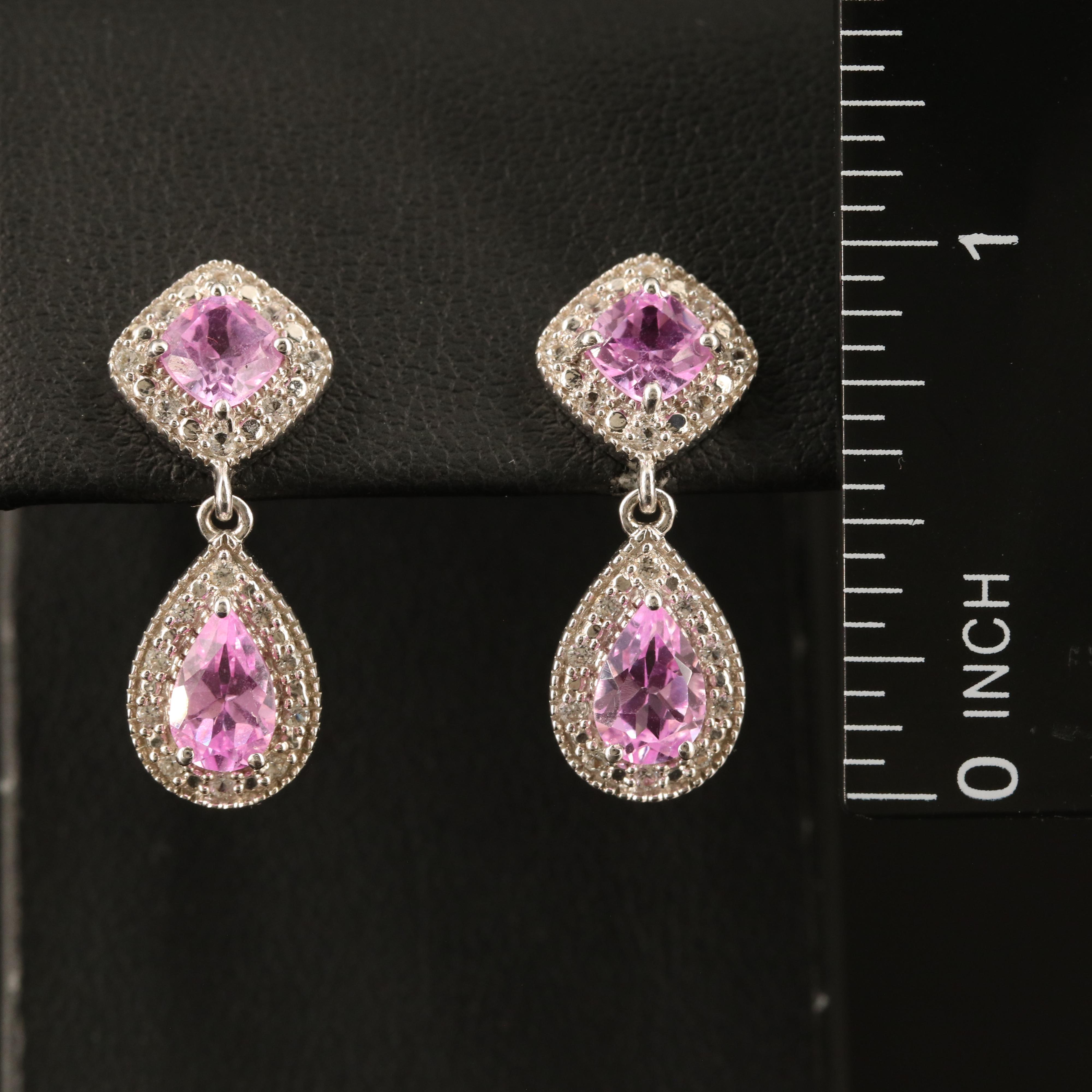 Sterling Sapphire Teardrop Earrings