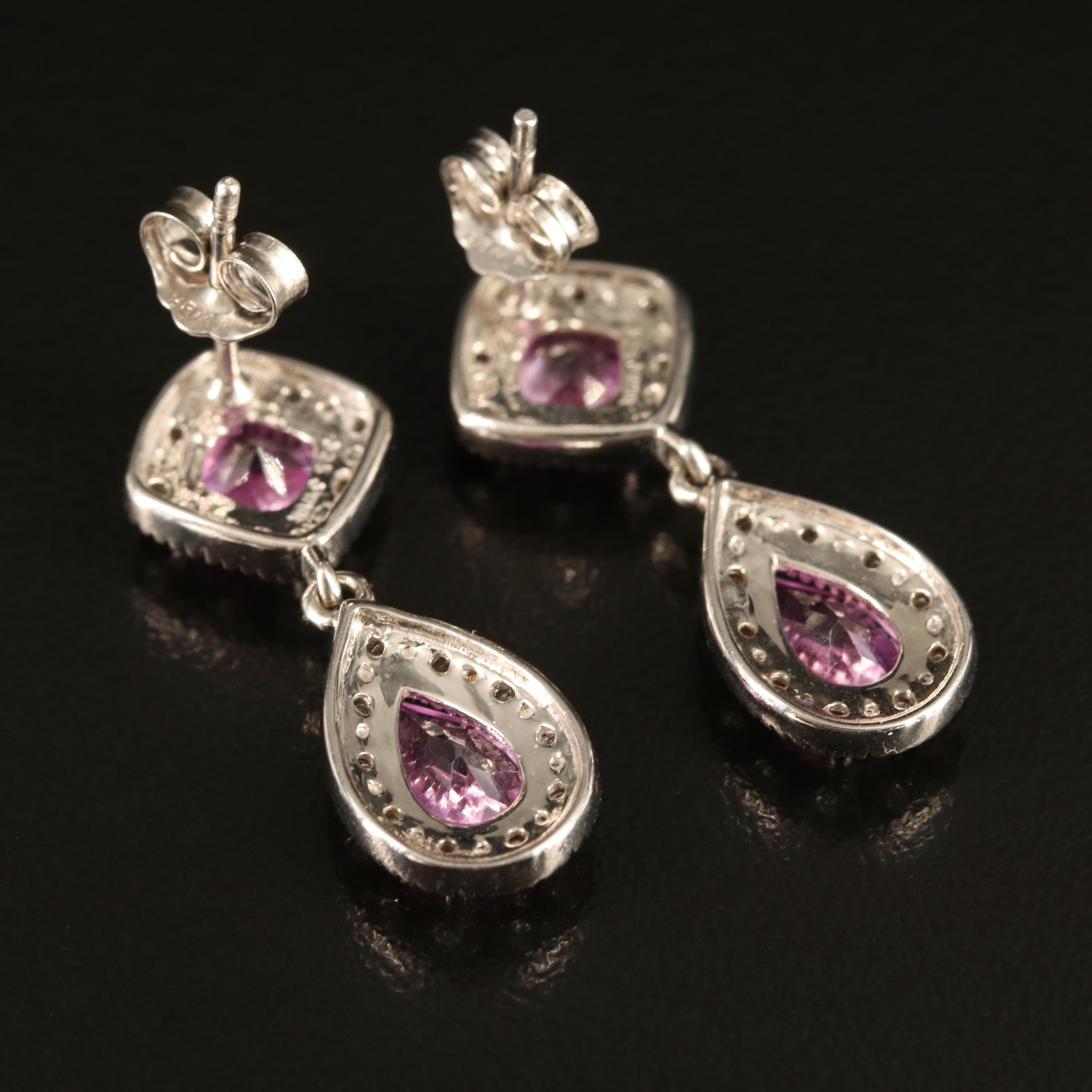 Sterling Sapphire Teardrop Earrings