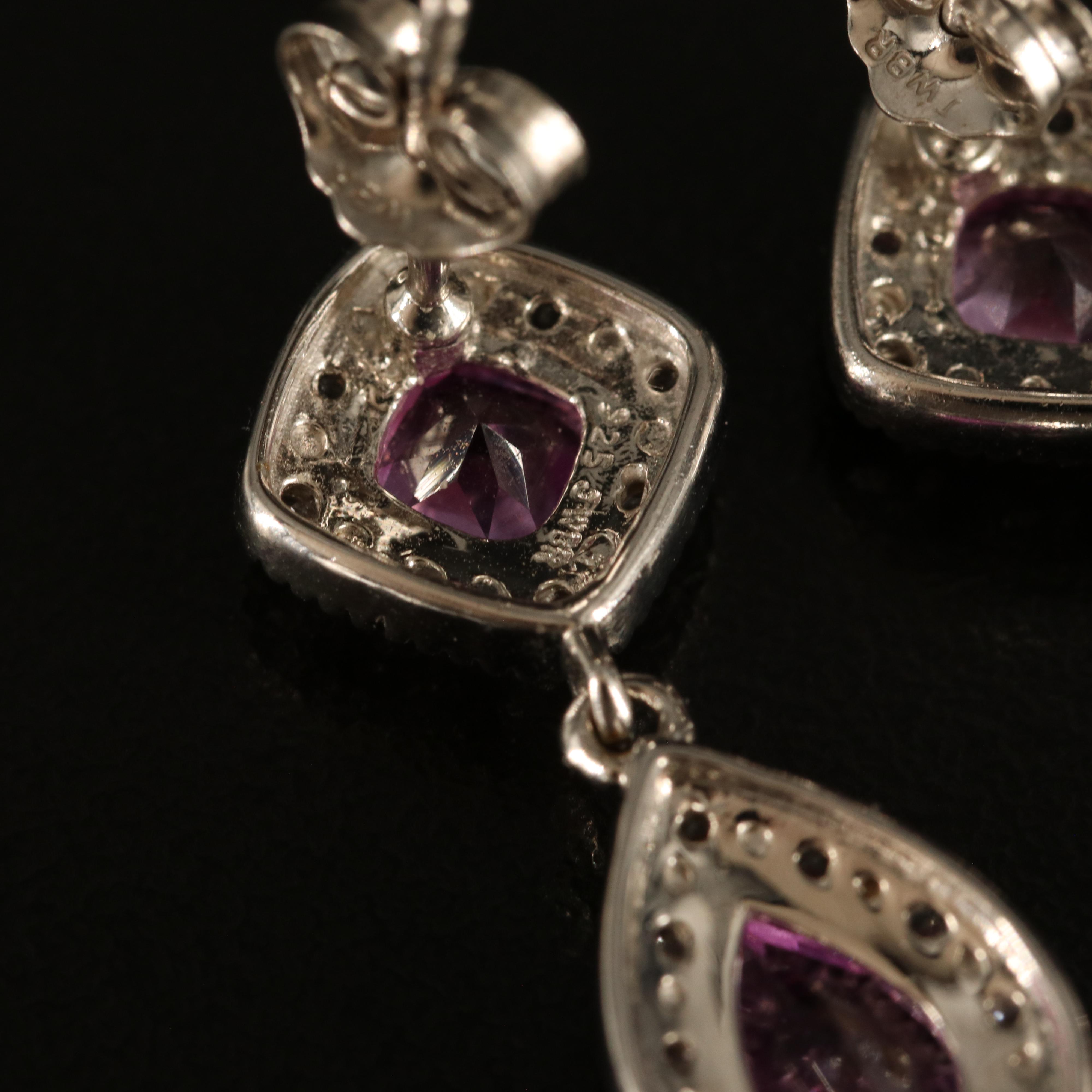 Sterling Sapphire Teardrop Earrings