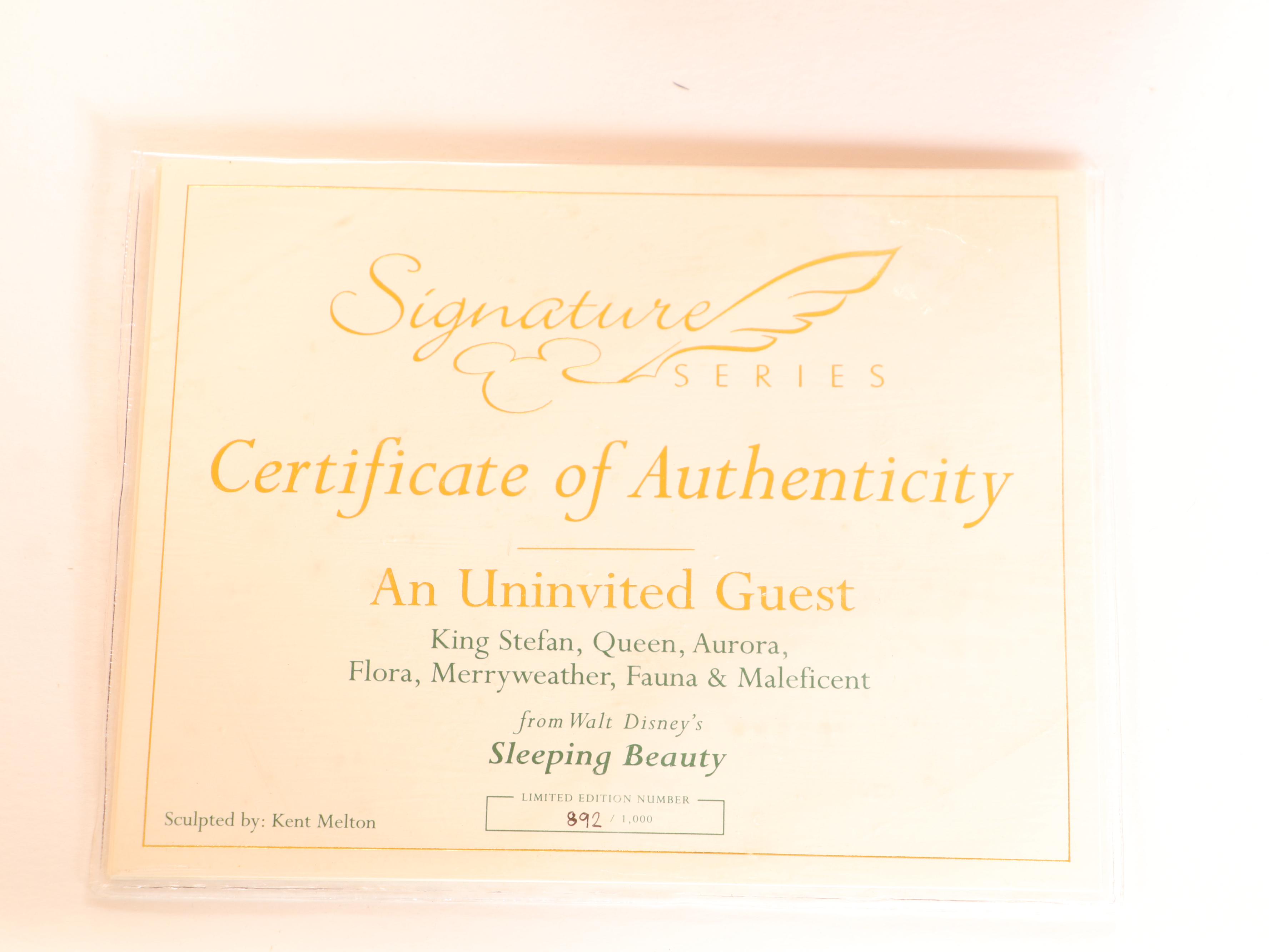 Disney 45th Anniversary Limited Edition "An Uninvited Guest" Ceramic Figurines