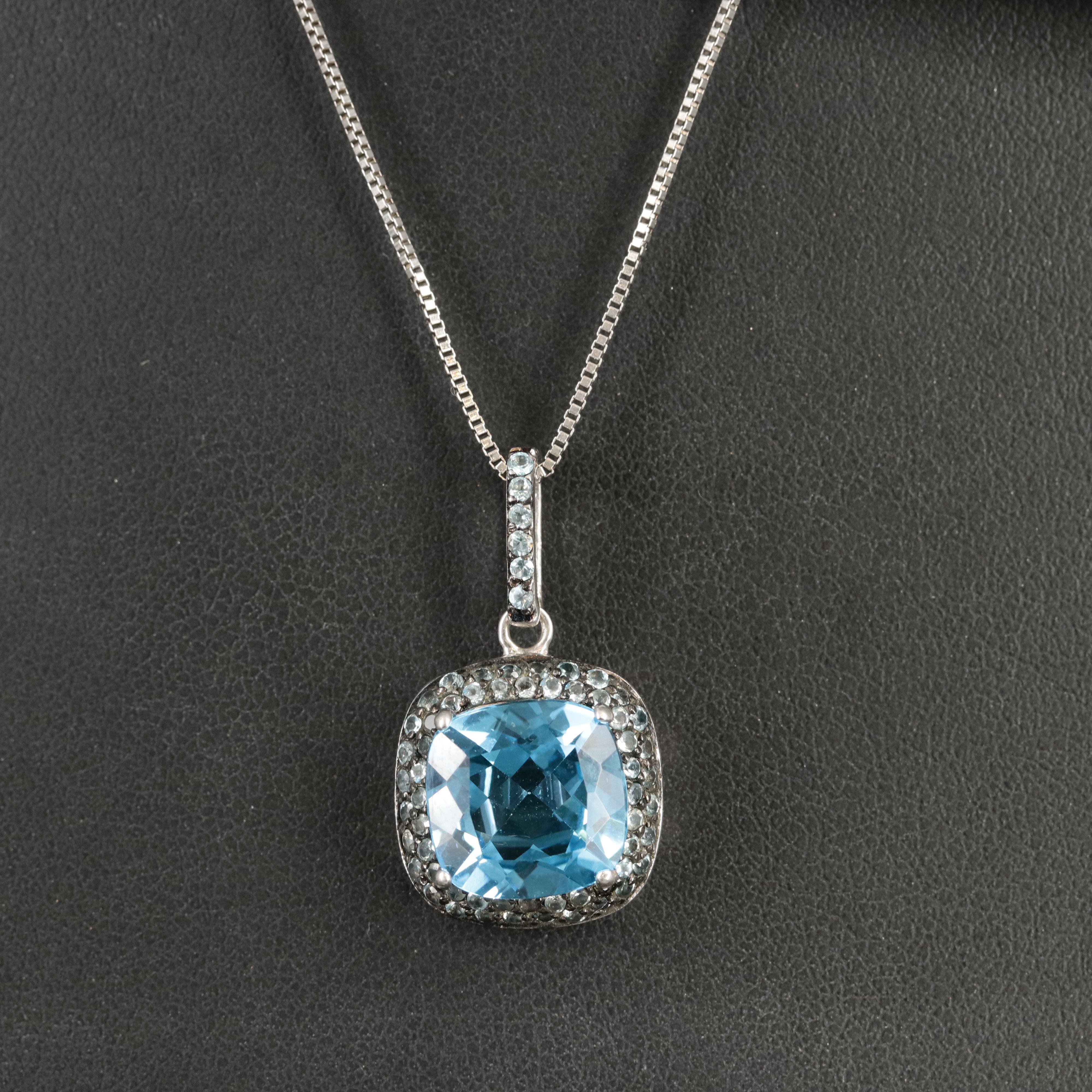 Sterling Topaz Pendant Necklace