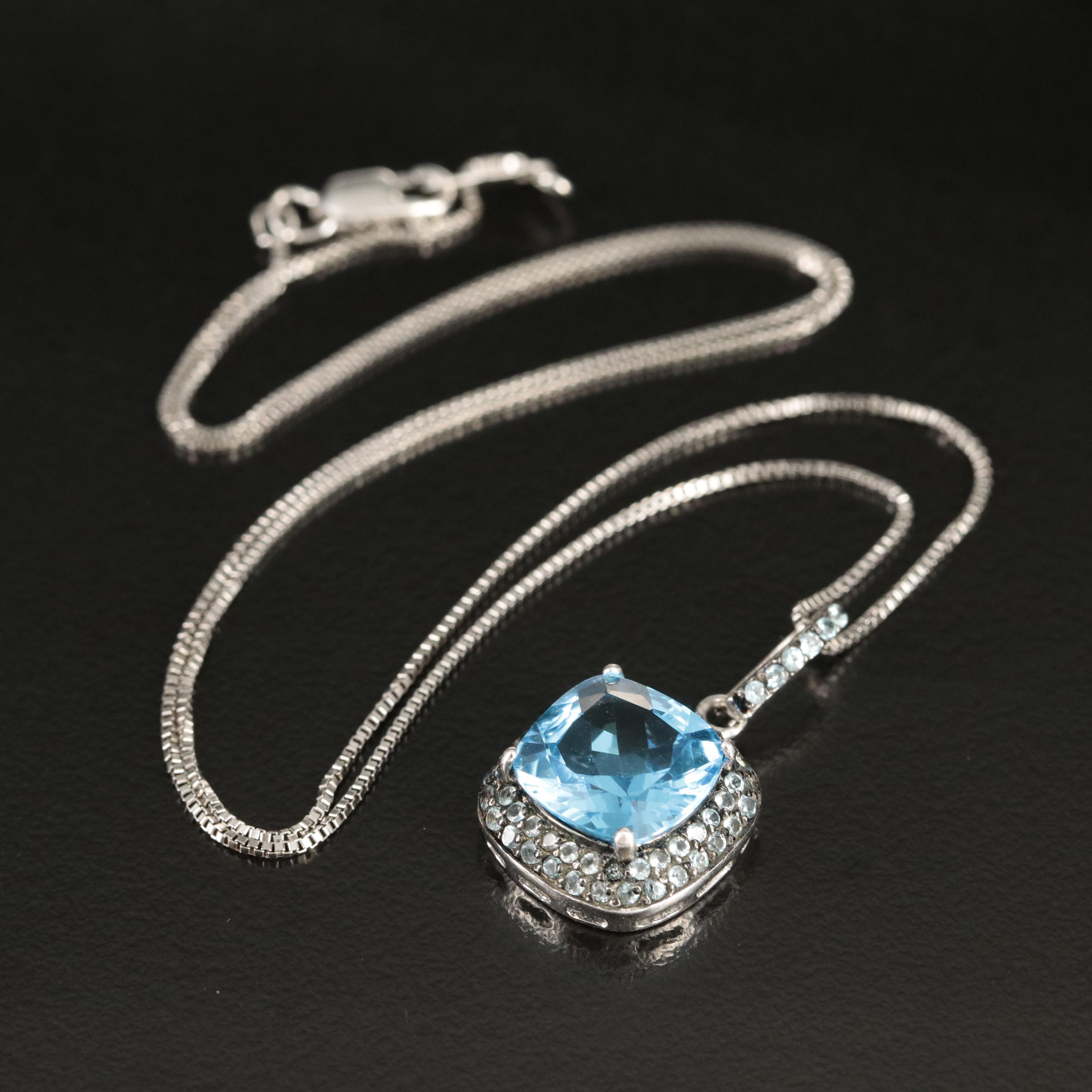 Sterling Topaz Pendant Necklace