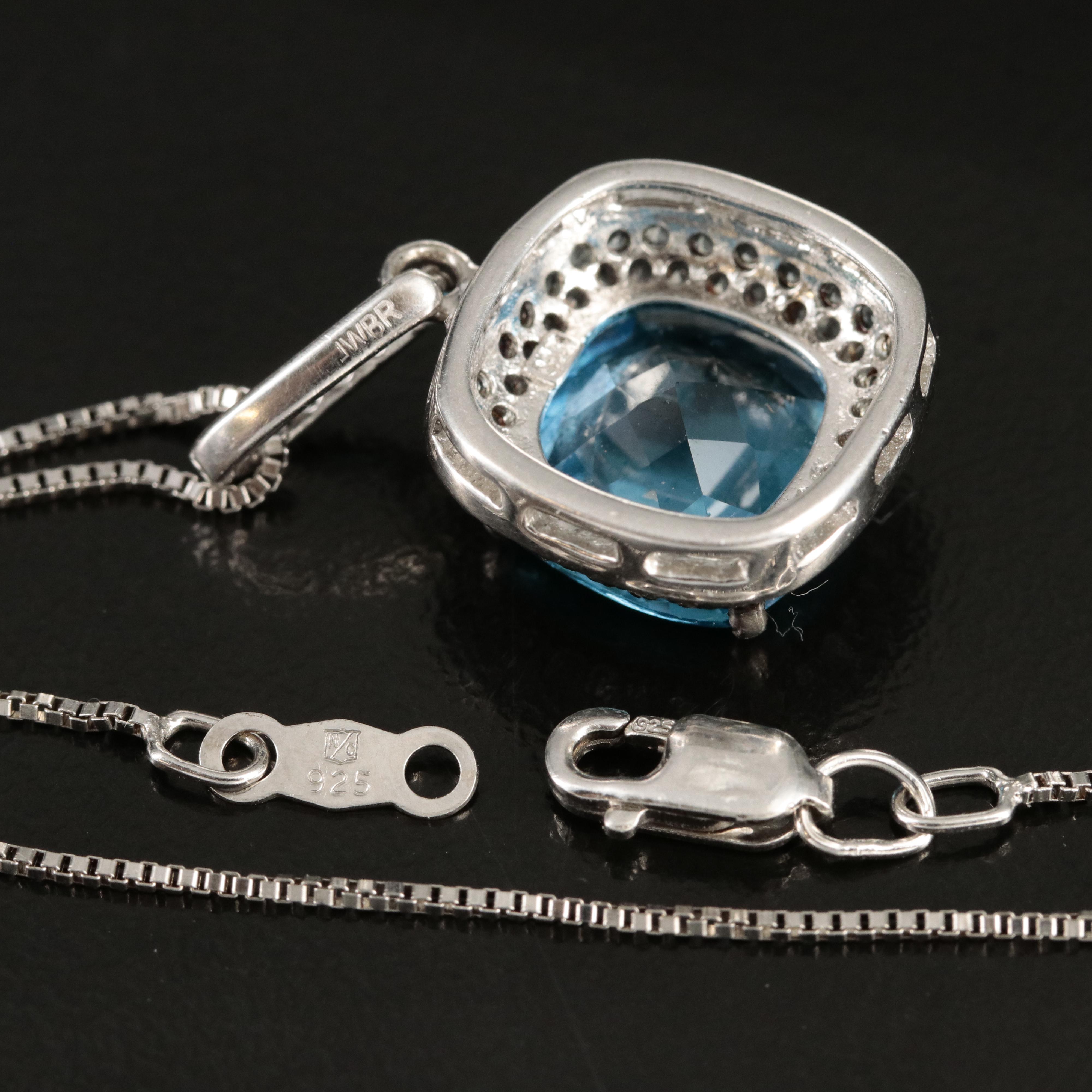 Sterling Topaz Pendant Necklace