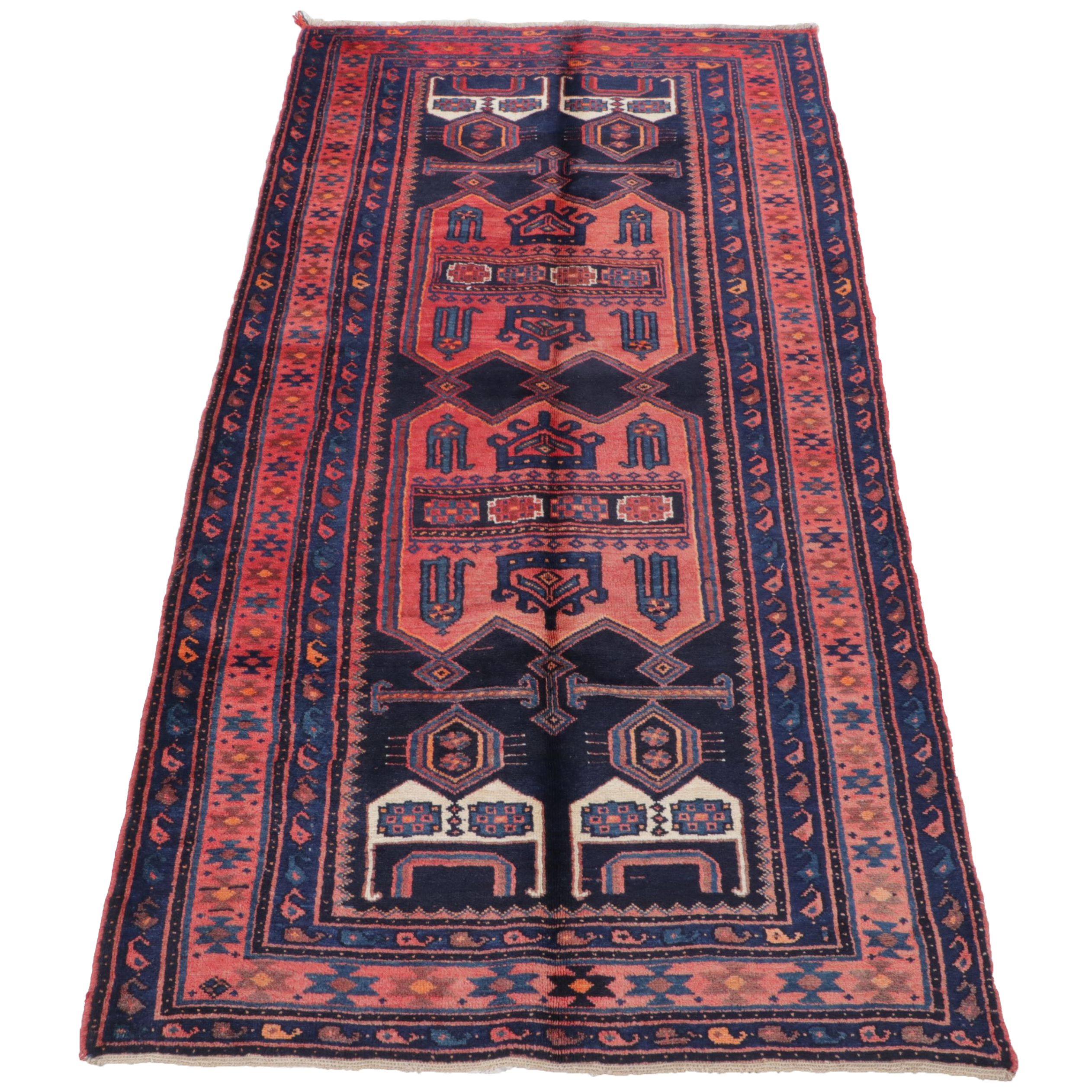 4'2 x 8'6 Hand-Knotted Afghan Baluch Area Rug