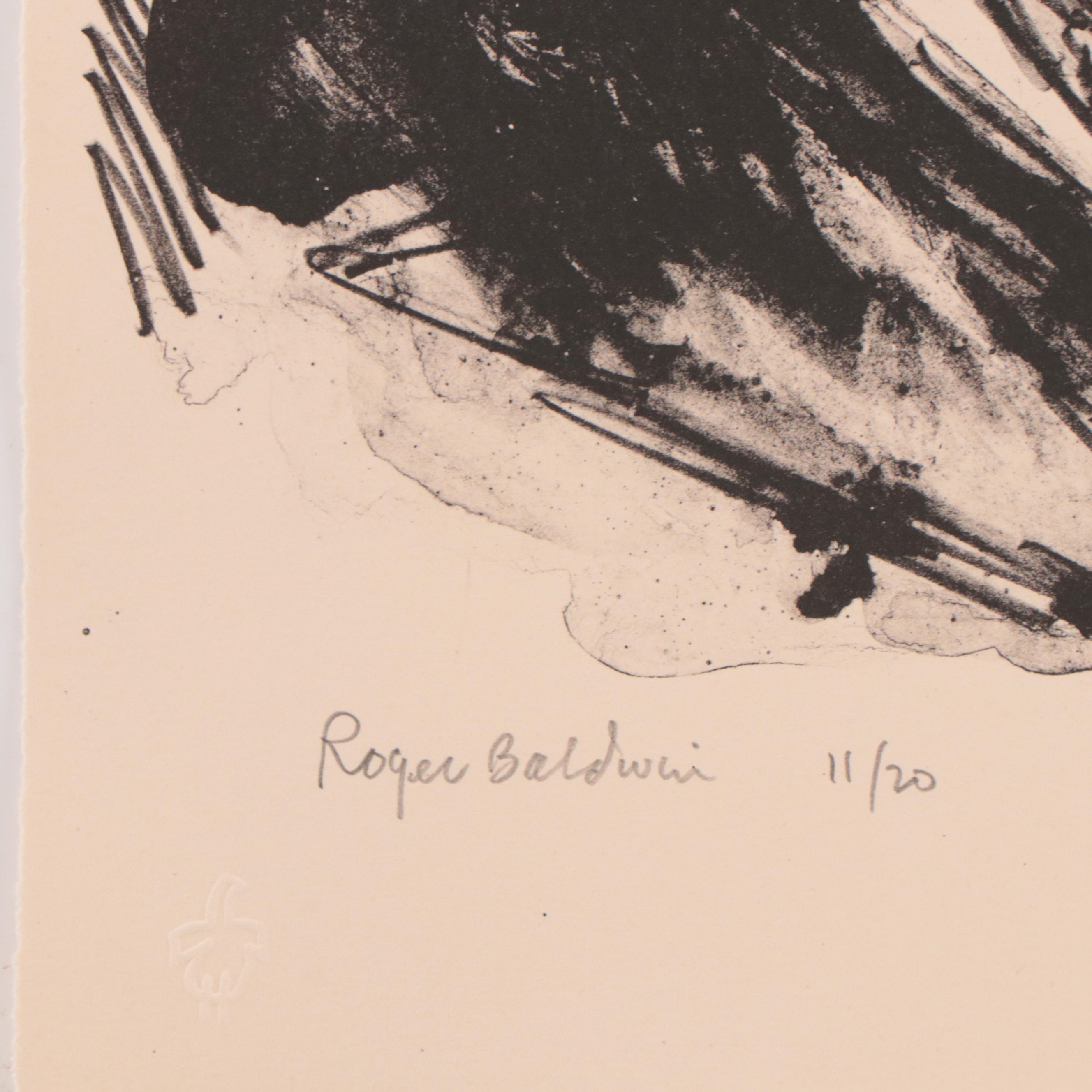 Sidney Chafetz Portrait Lithograph "Roger Baldwin," 1981