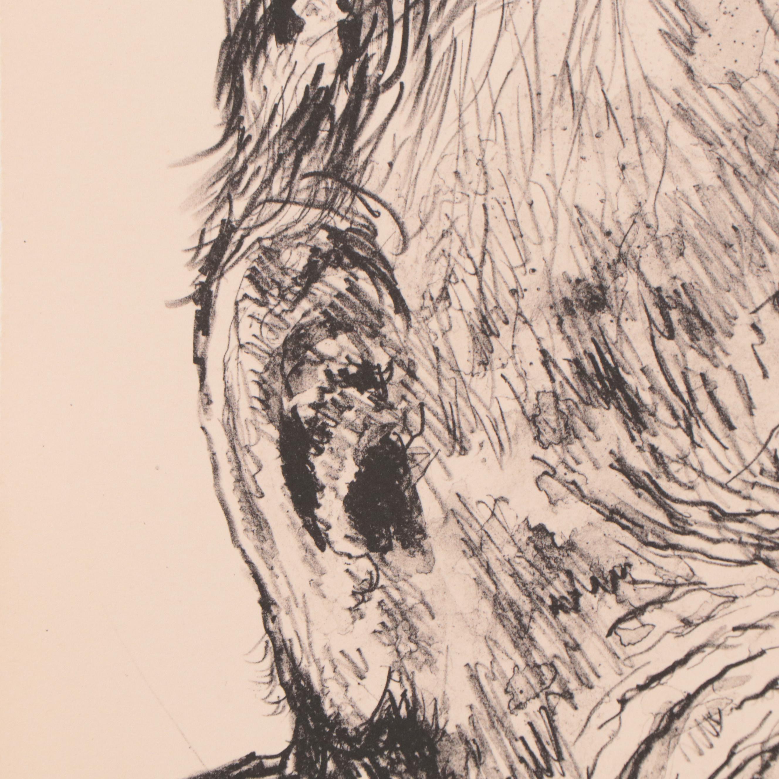 Sidney Chafetz Portrait Lithograph "Roger Baldwin," 1981