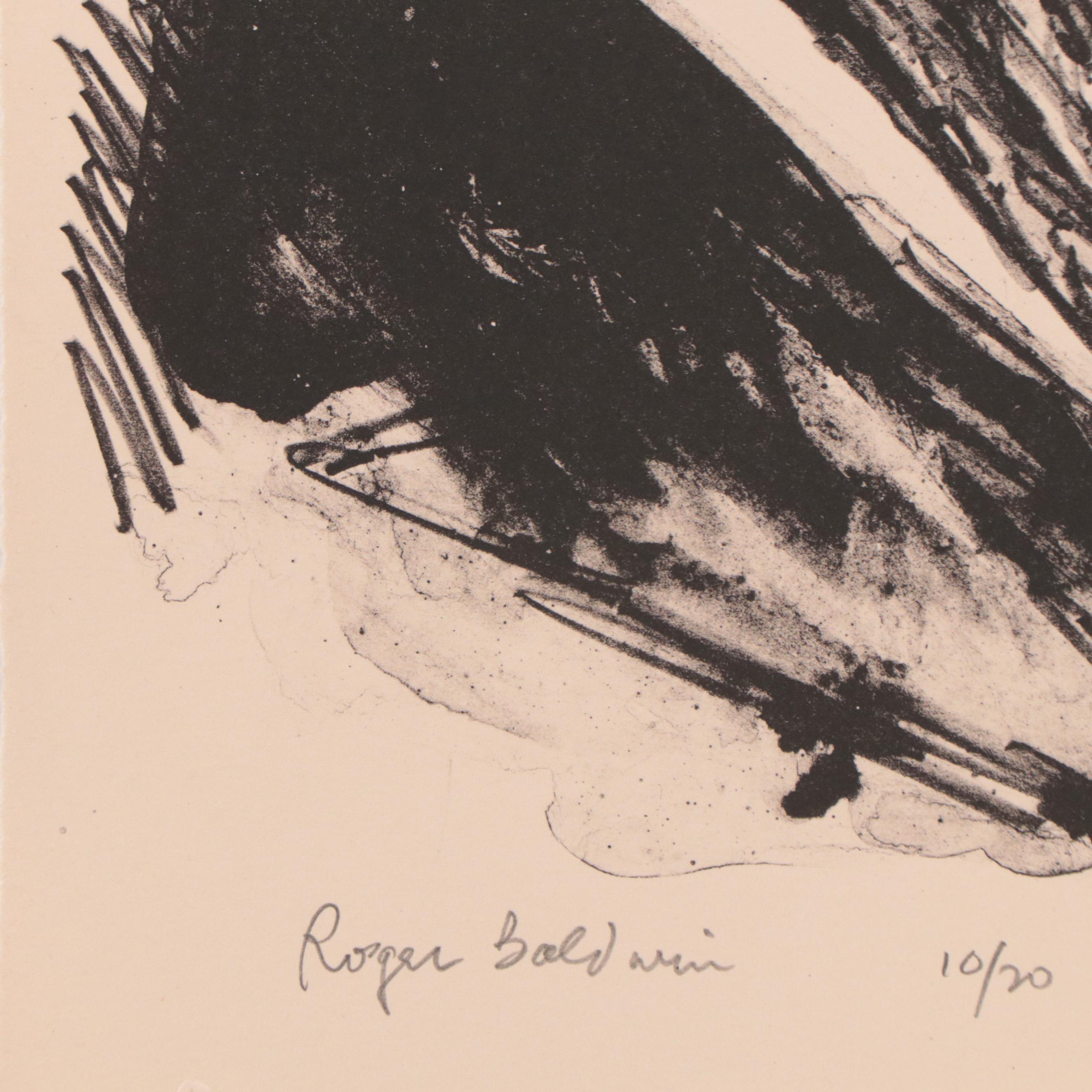 Sidney Chafetz Portrait Lithograph "Roger Baldwin," 1981