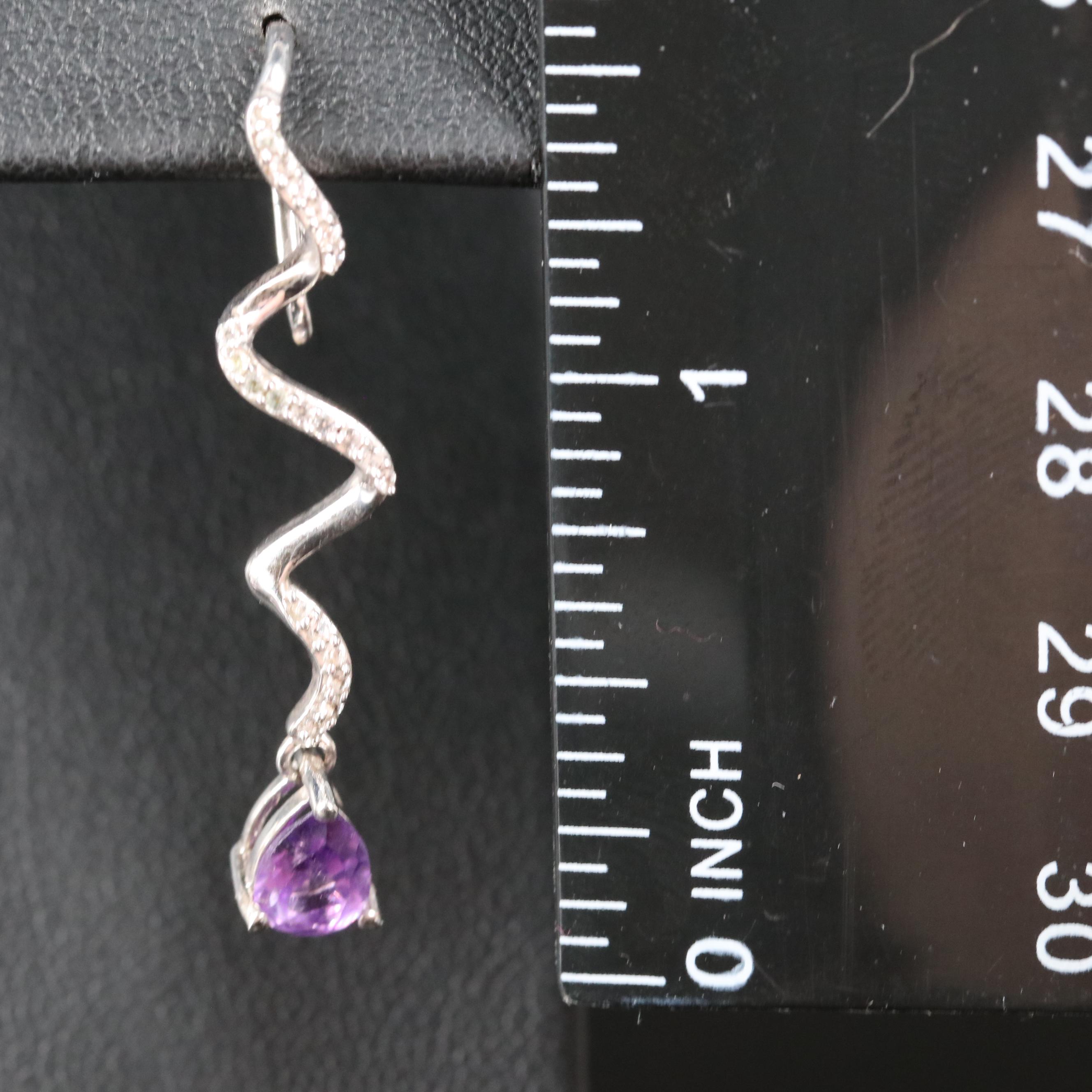 Sterling Amethyst and Sapphire Earrings