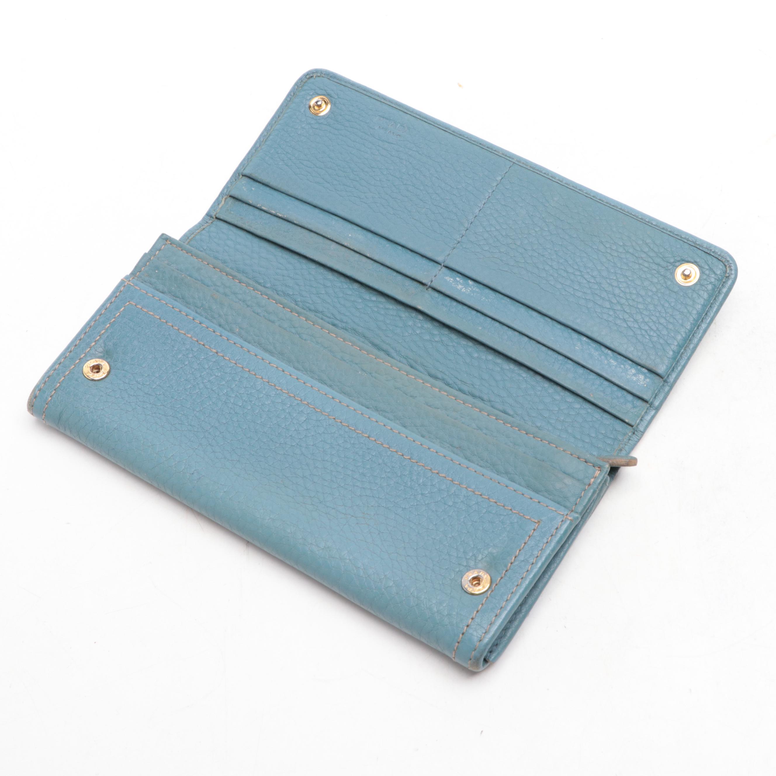 Prada Continental Wallet in Vitello Daino Leather