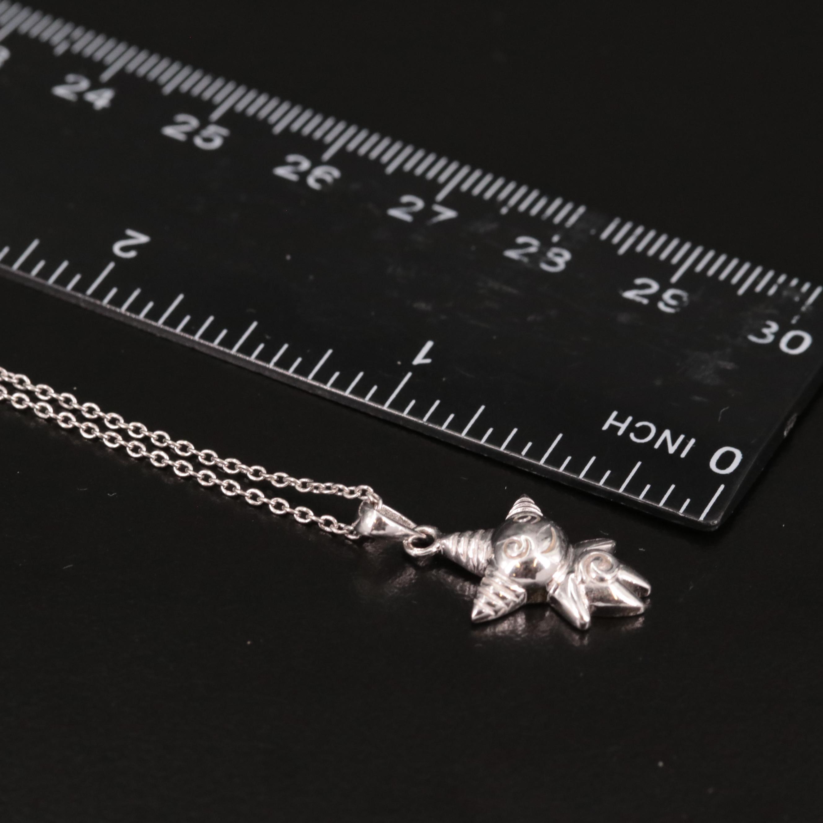 Sterling Clown Pendant Necklace