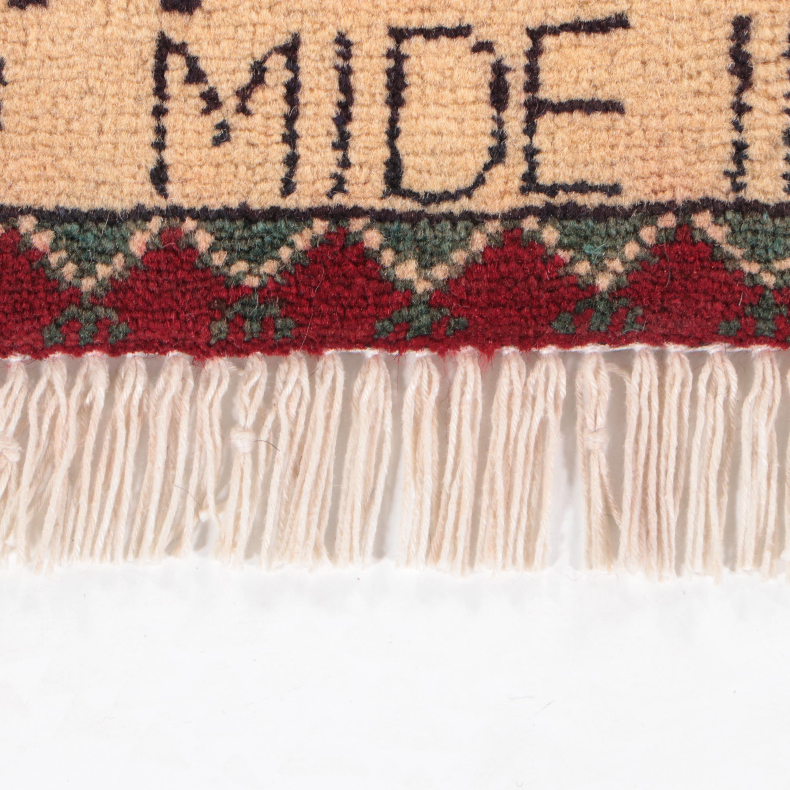 2' x 2'9 Hand-Knotted Afghan Pictorial War Rug