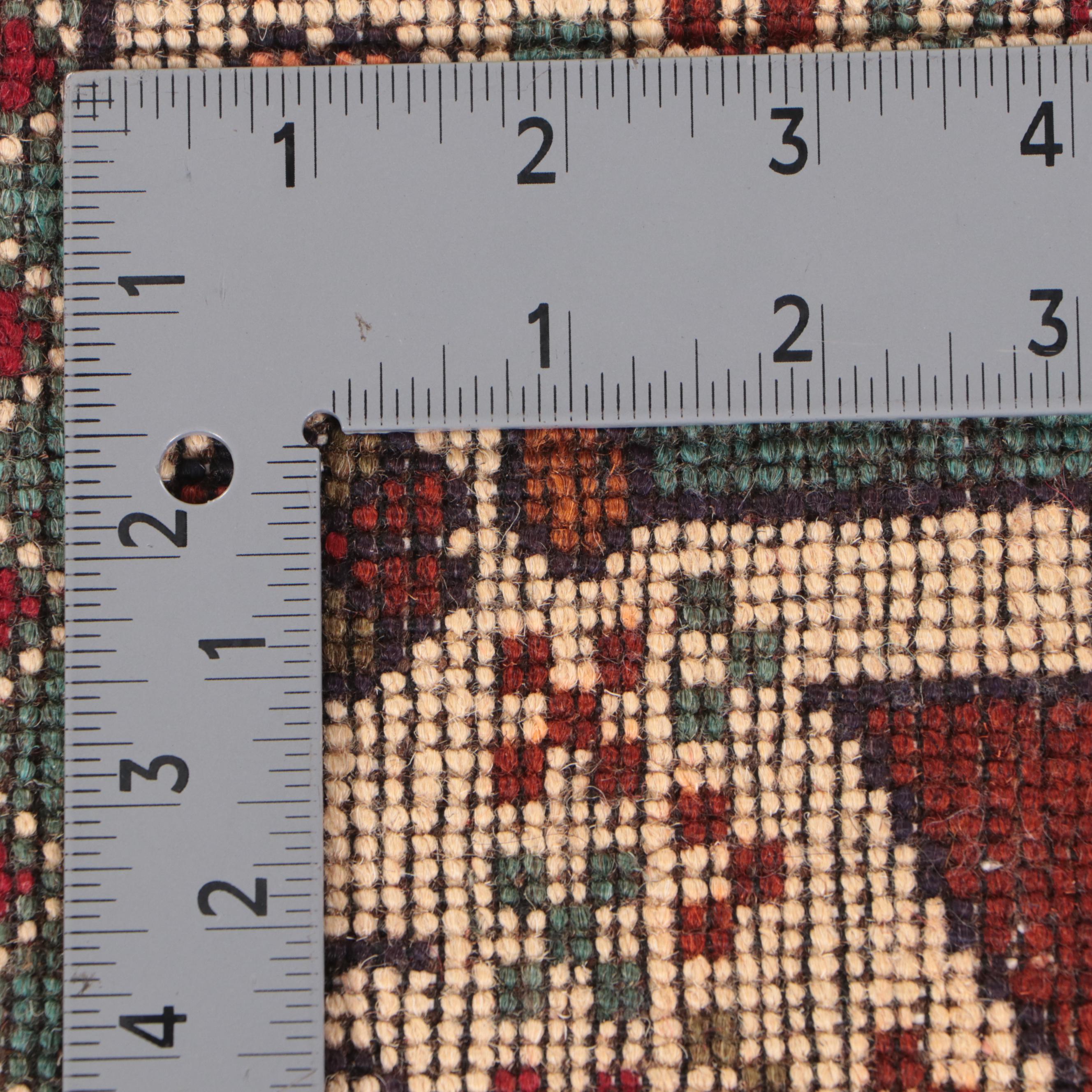 2' x 2'9 Hand-Knotted Afghan Pictorial War Rug