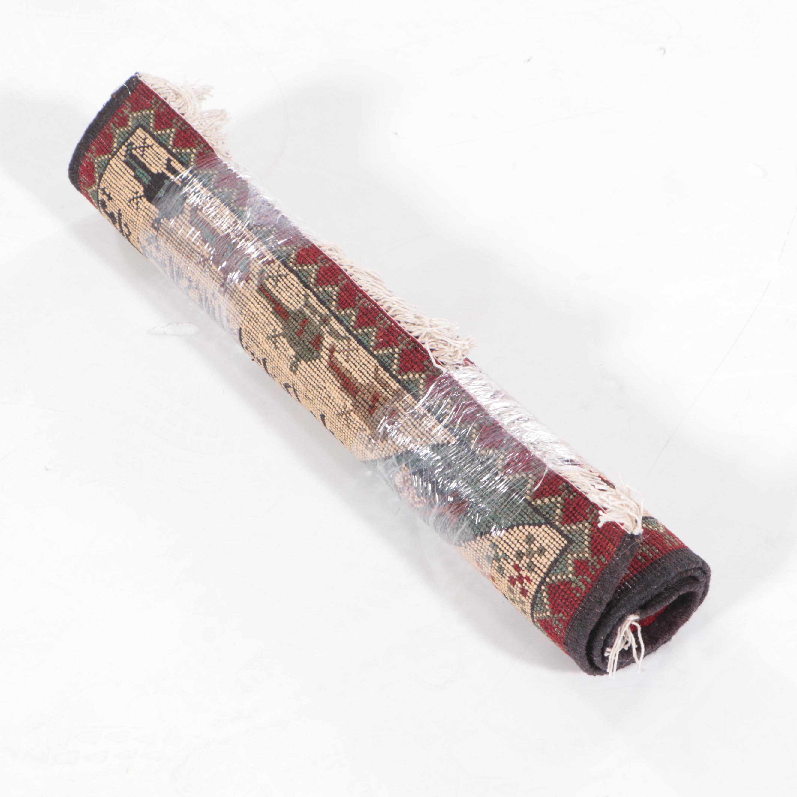 2' x 2'9 Hand-Knotted Afghan Pictorial War Rug