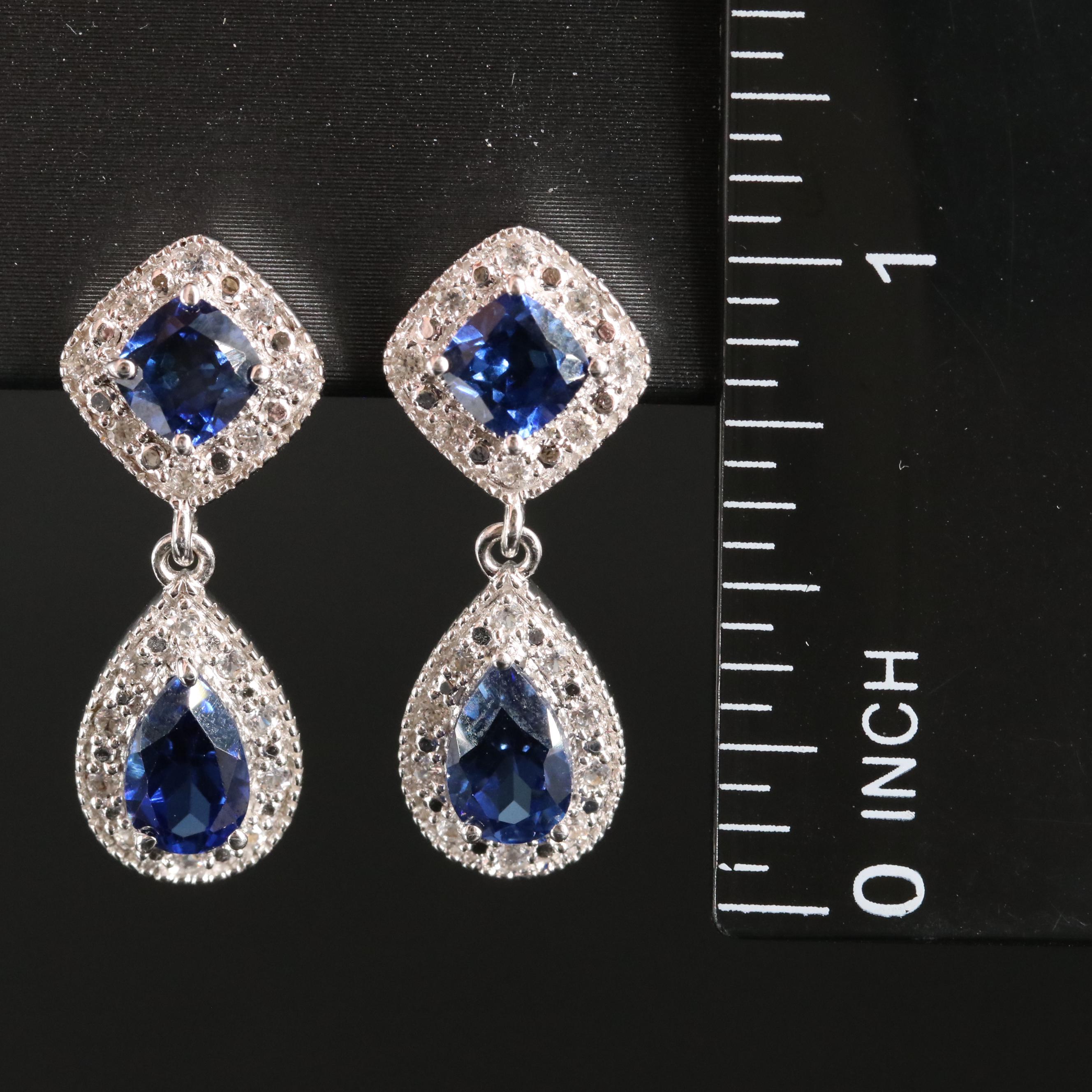 Sterling Sapphire Earrings