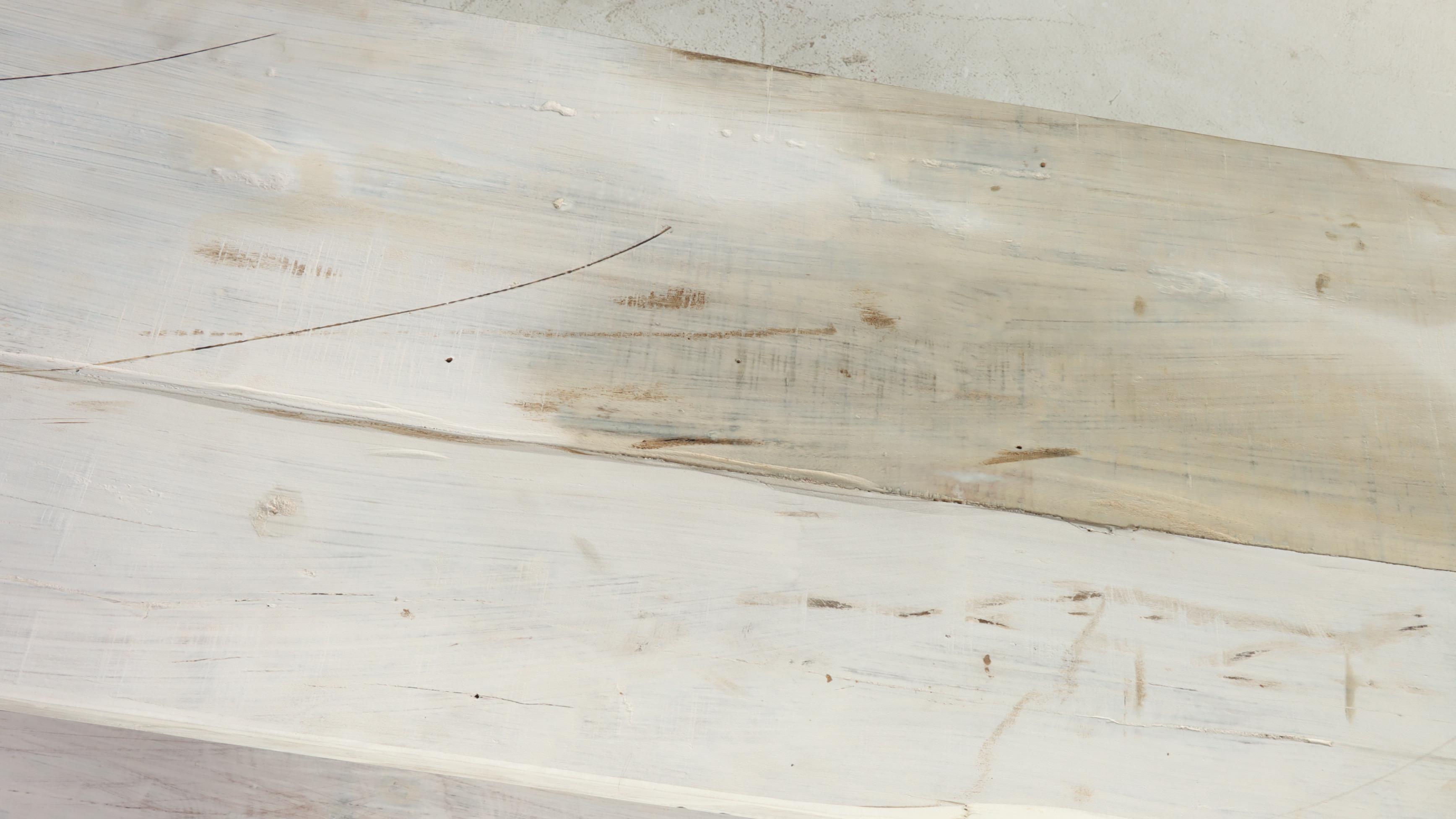 Salvaged Painted Pine and Iron Console Table