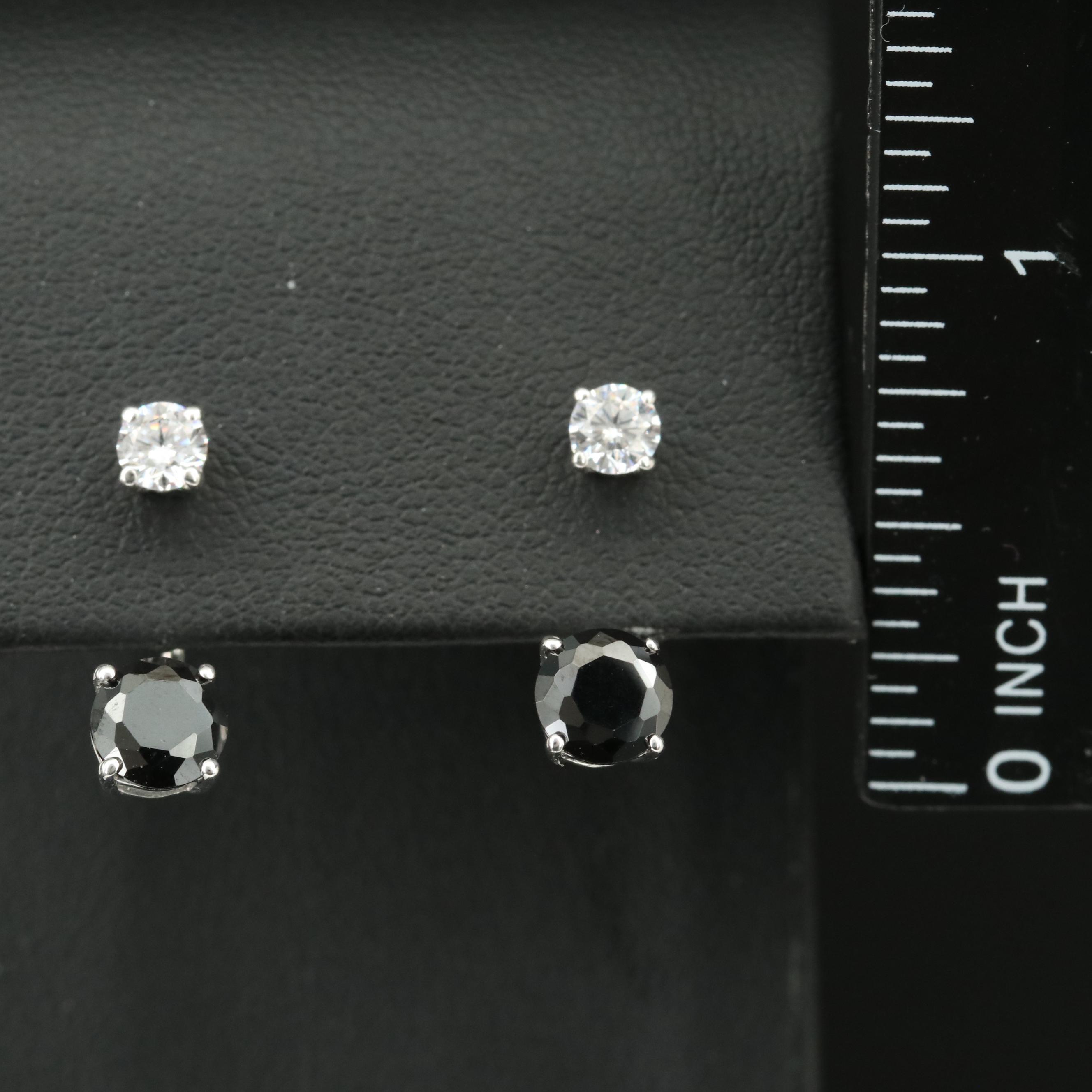 Sterling Cubic Zirconia Stud and Enhancer Earrings