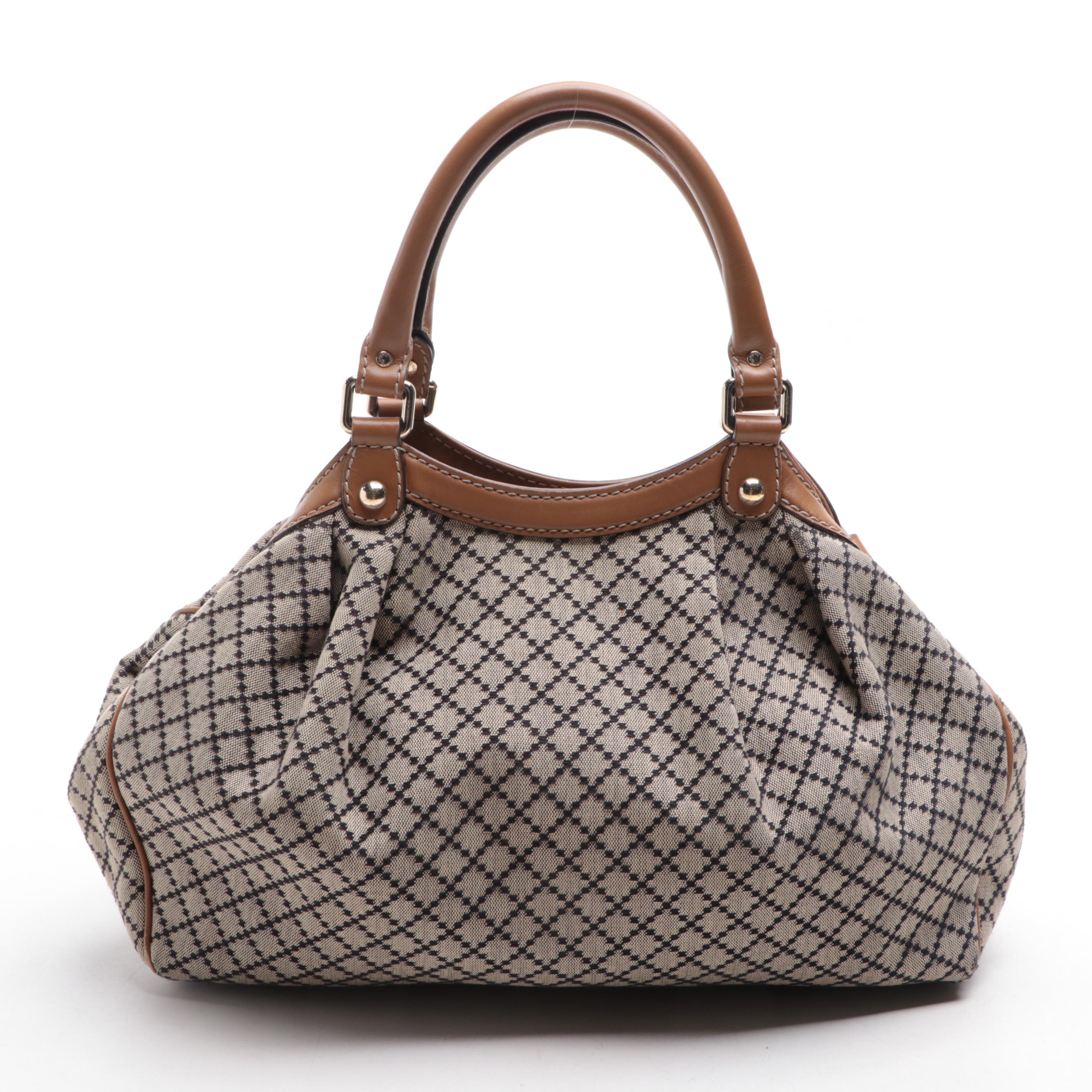 Gucci Sukey Tote in Diamante Canvas with Leather Trim