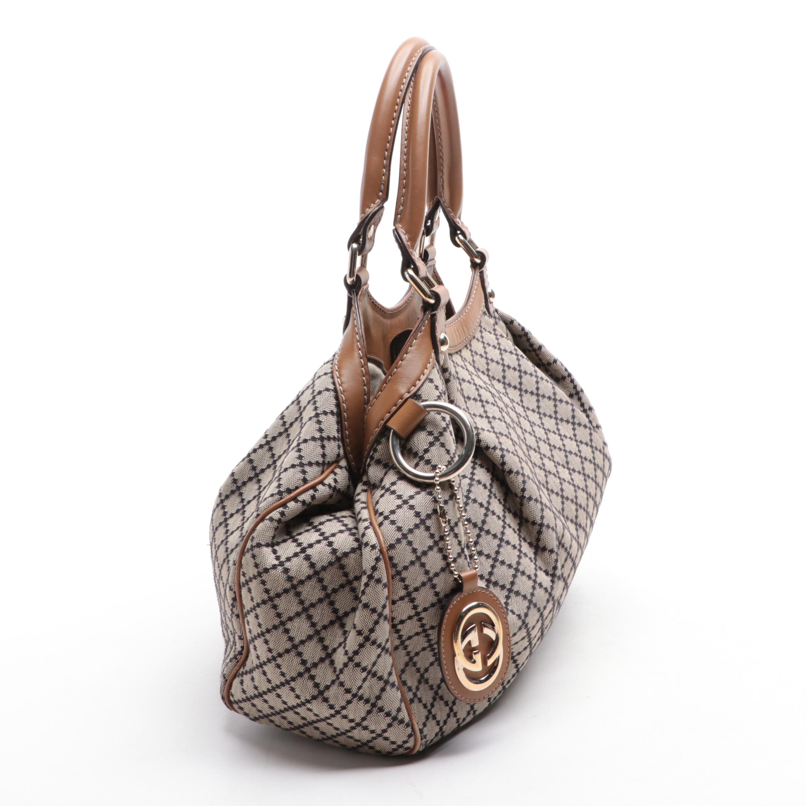 Gucci Sukey Tote in Diamante Canvas with Leather Trim
