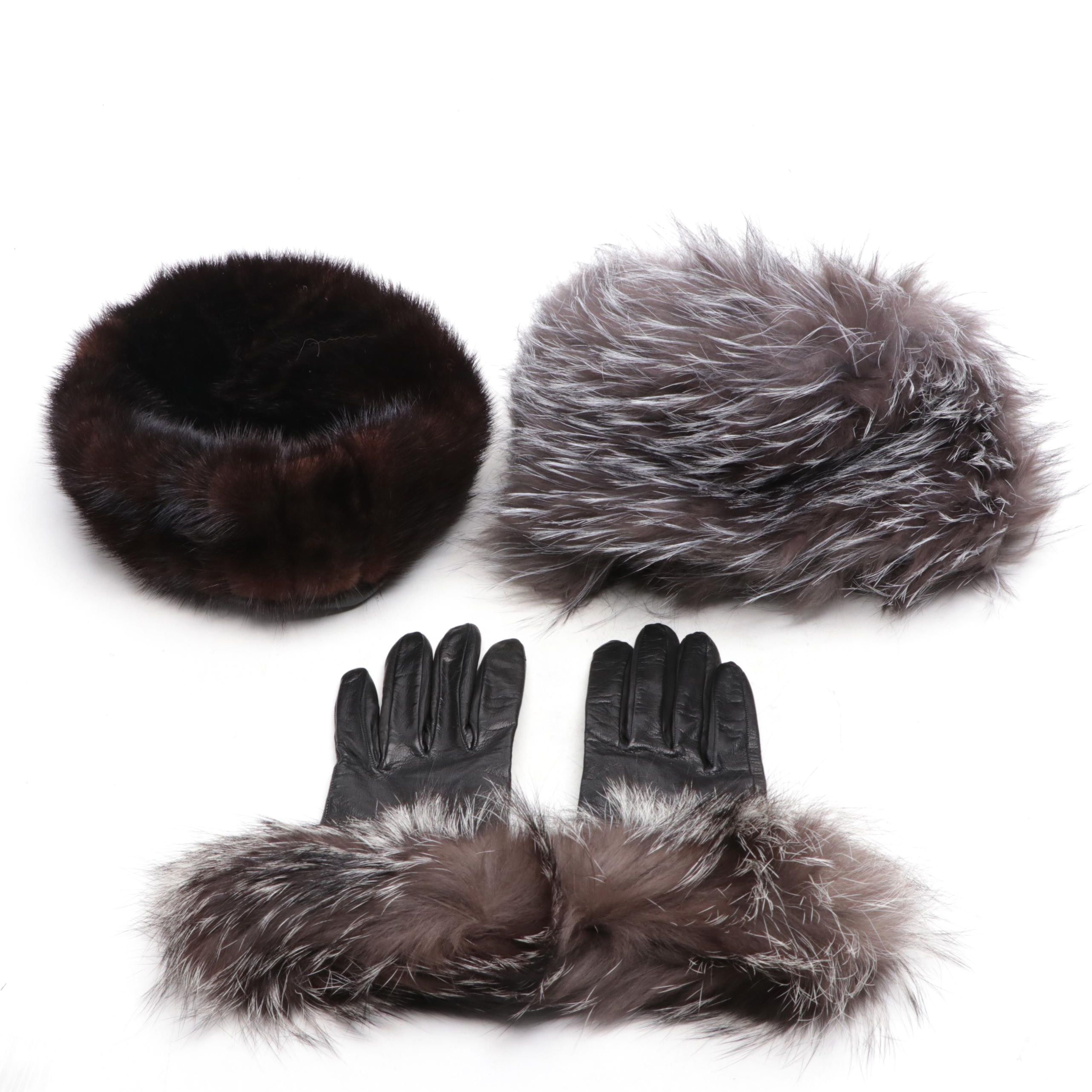 Saks Fifth Avenue and Betmar Fox Fur and Mink Hats and Gloves