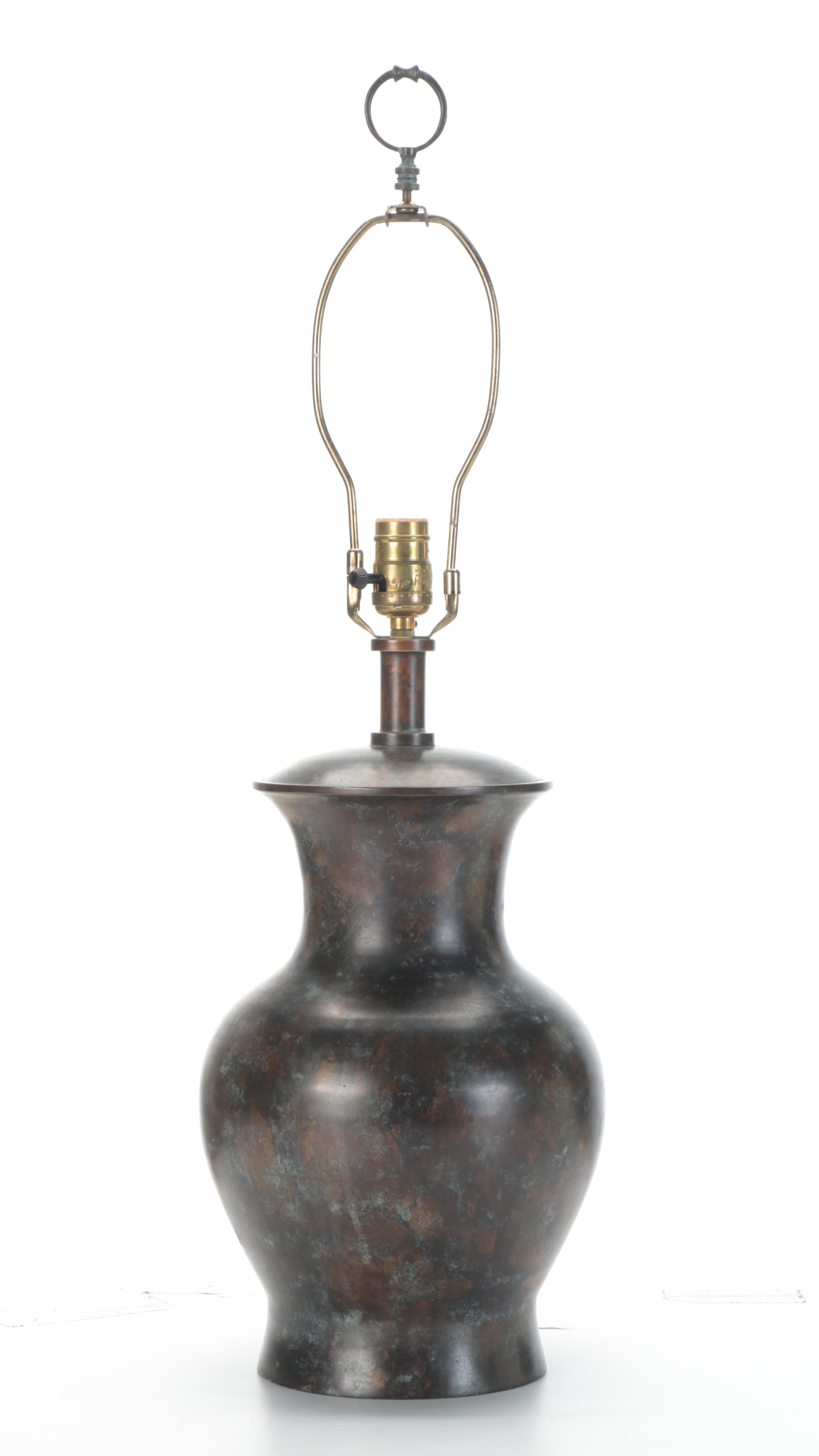 Maitland Smith Patinated Metal Urn Lamp
