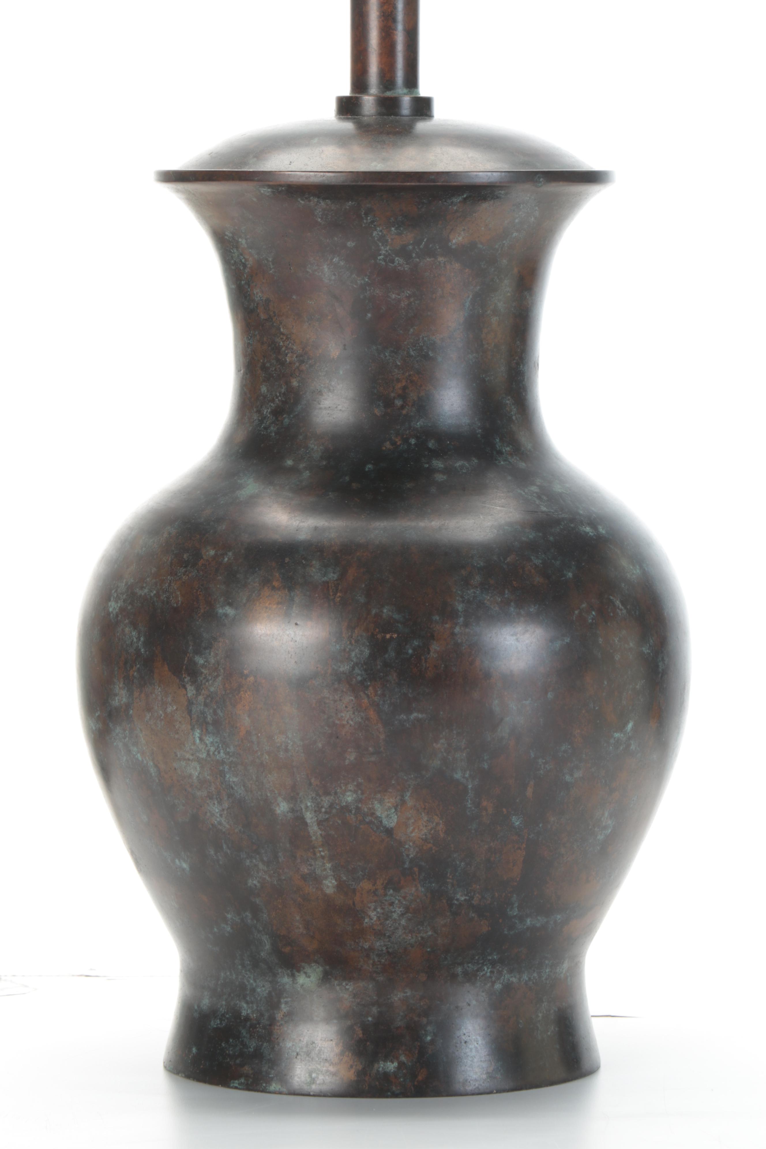 Maitland Smith Patinated Metal Urn Lamp