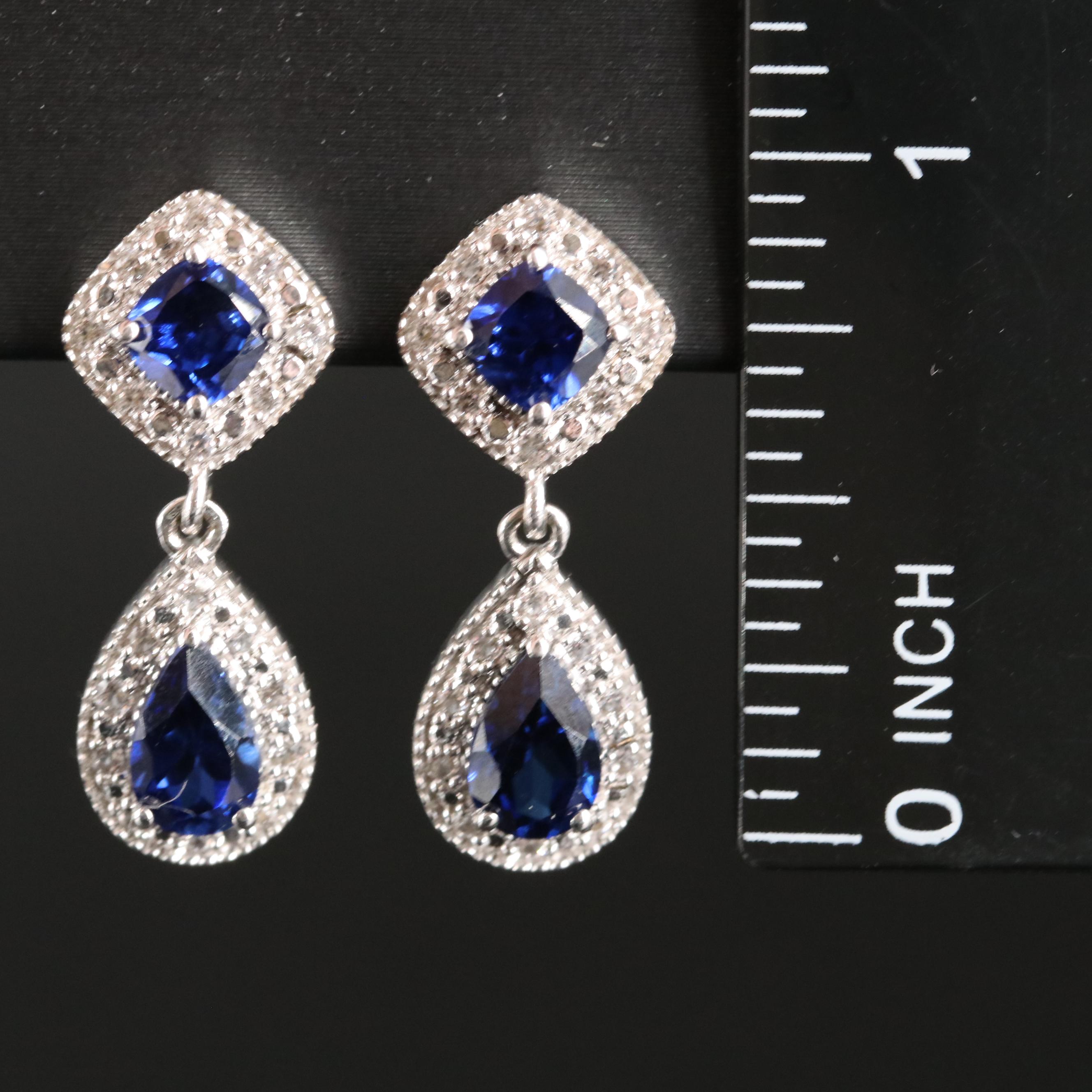Sterling Sapphire Earrings