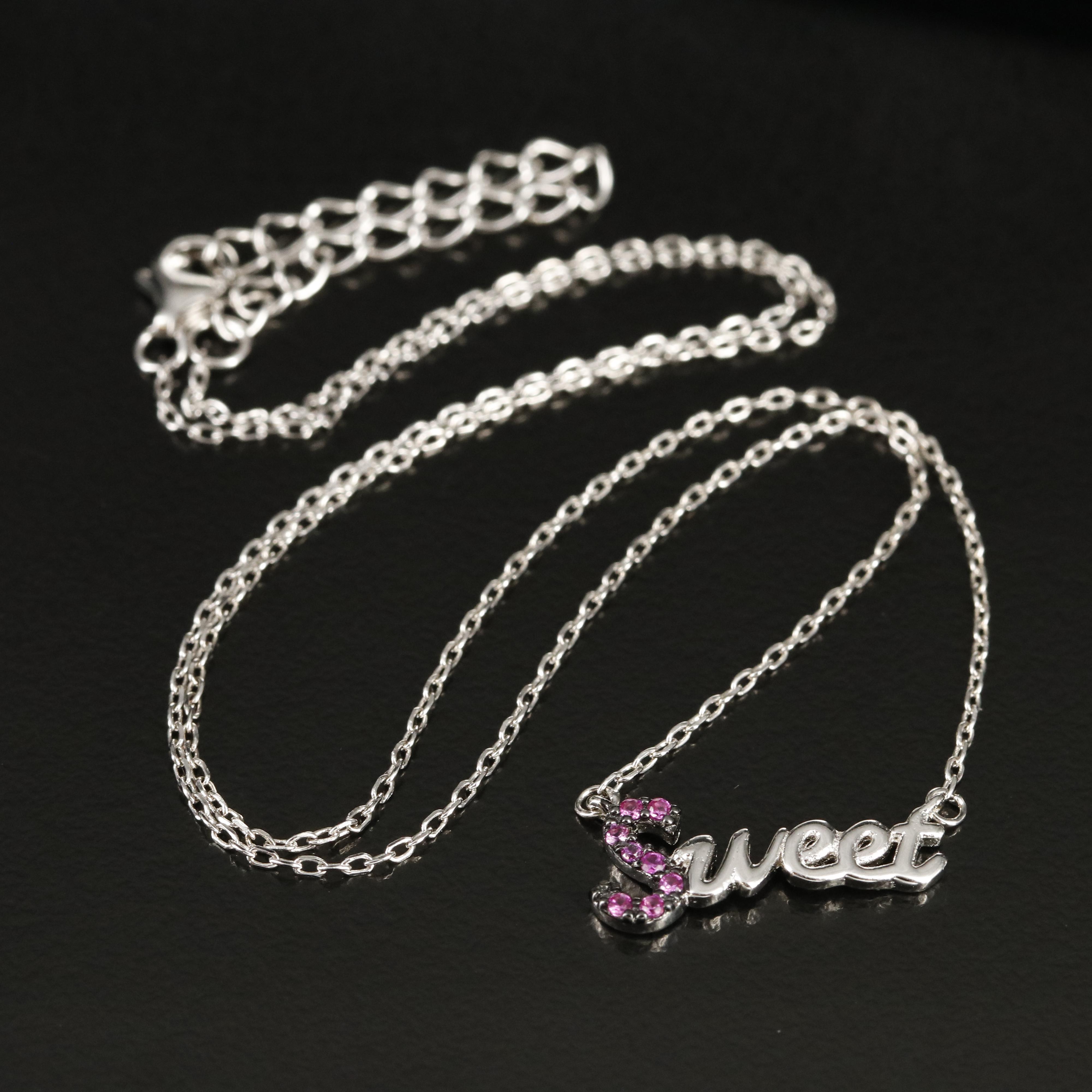 Sterling Ruby "Sweet" Necklace