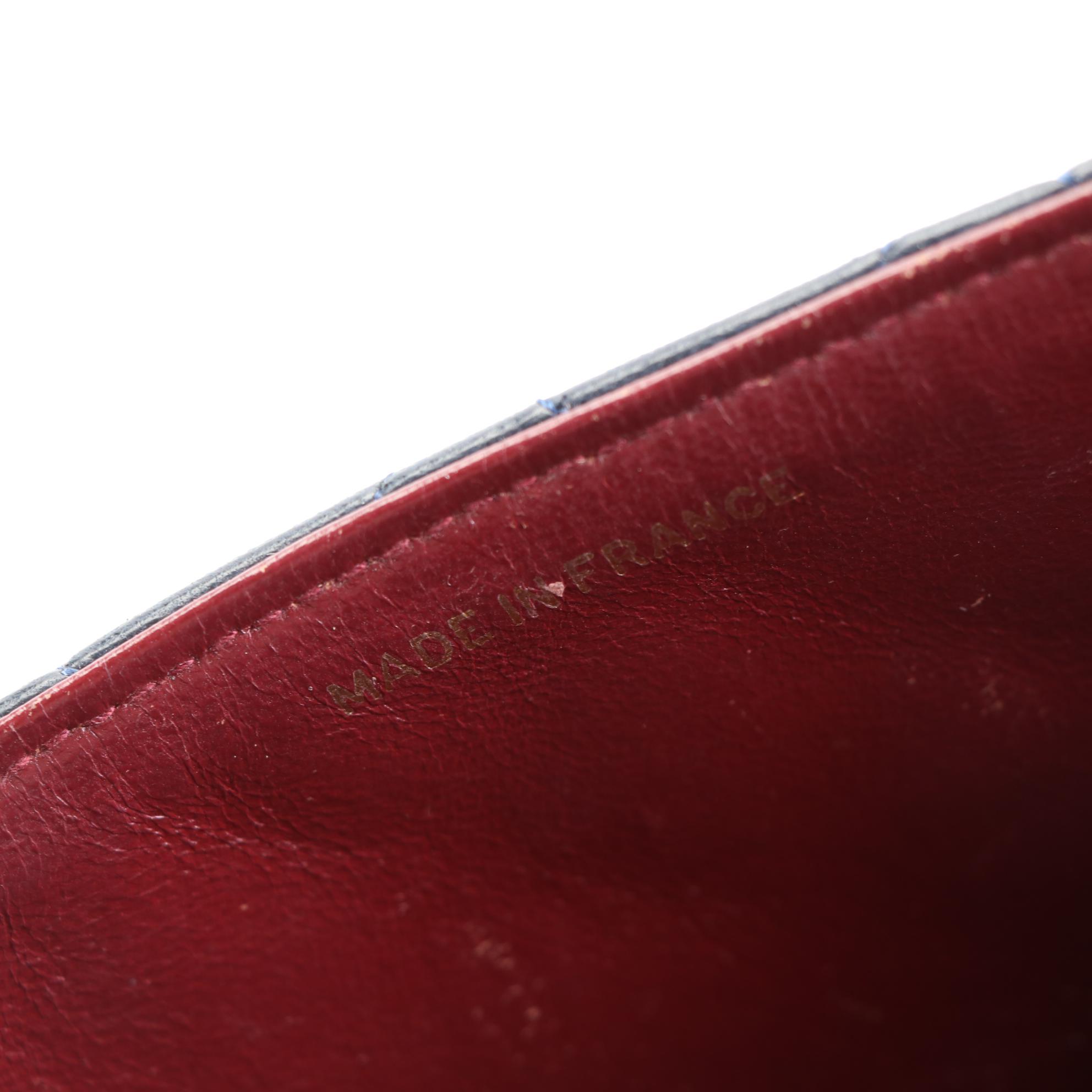 Chanel Flap Bag in Navy Quilted Lambskin Leather with Box