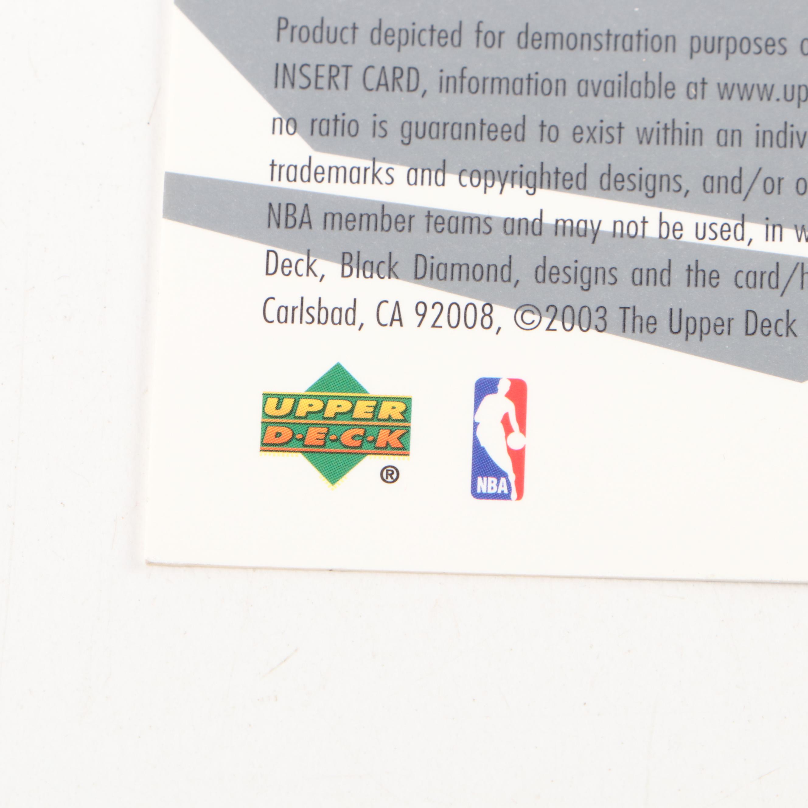 2003 Upper Deck Black Diamond LeBron James Jumbo Rookie Card and More