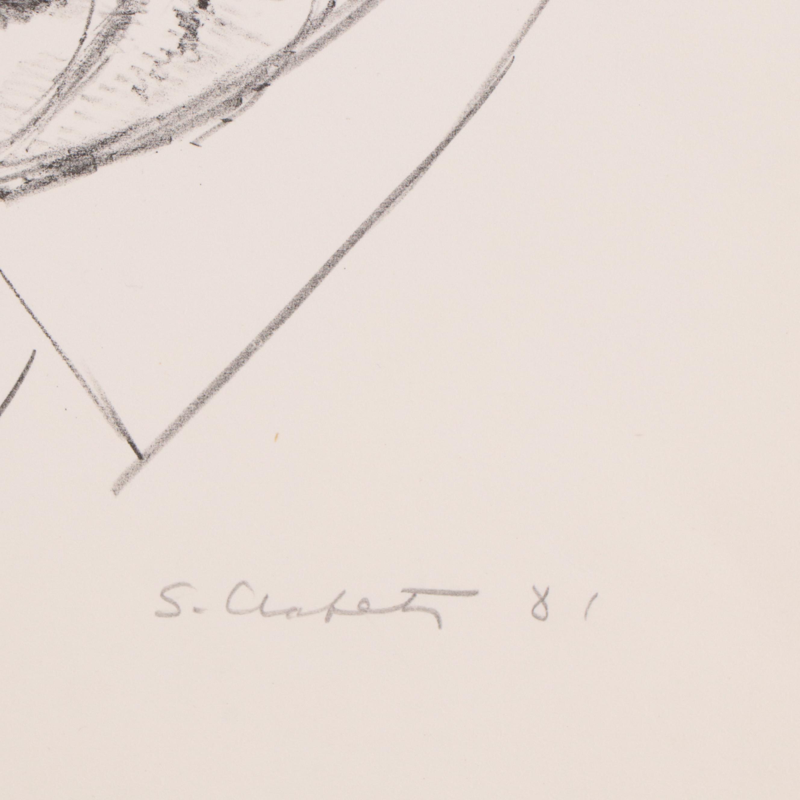 Sidney Chafetz Portrait Lithograph "Isaac Bashevis Singer," 1981