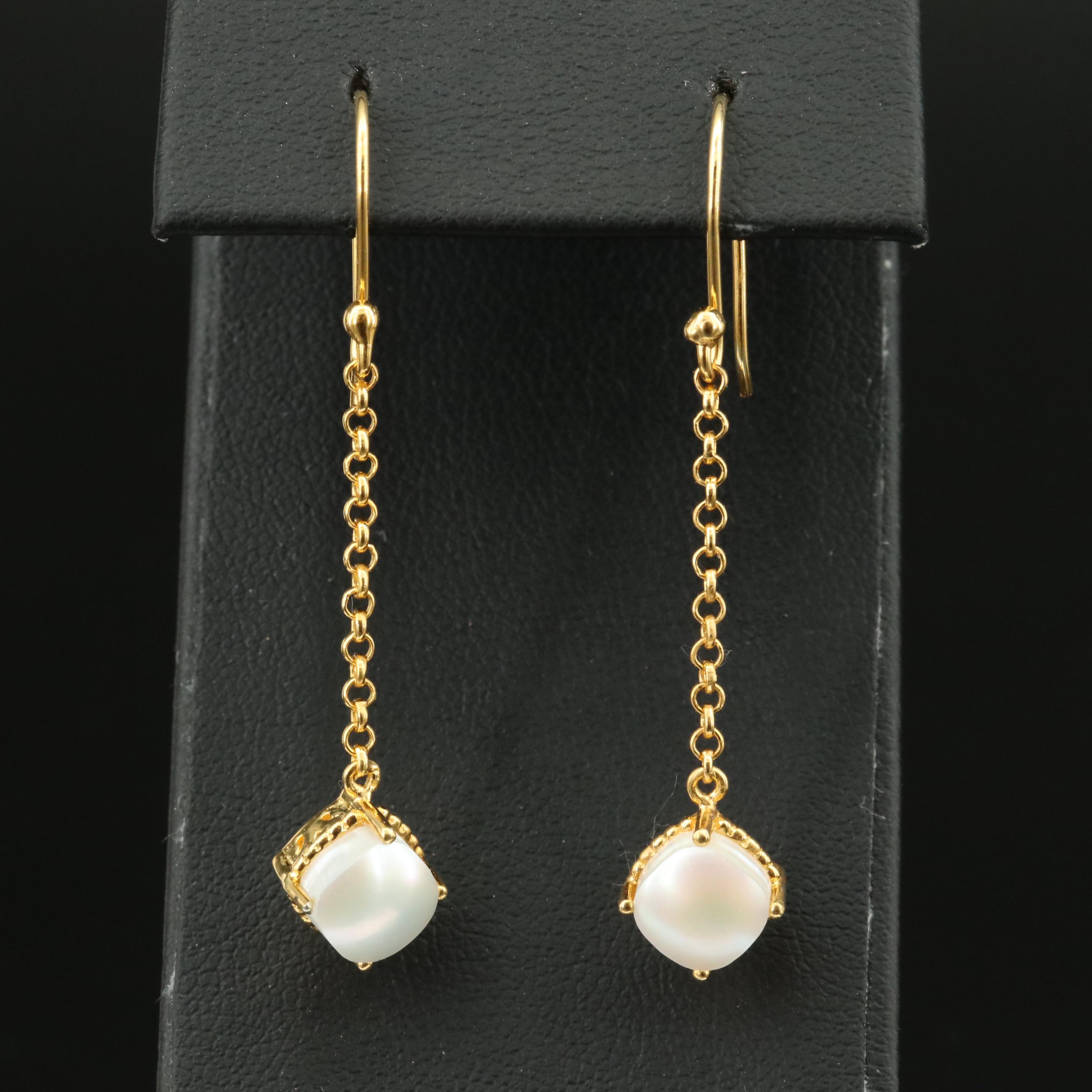 Sterling Mother-of-Pearl Drop Earrings
