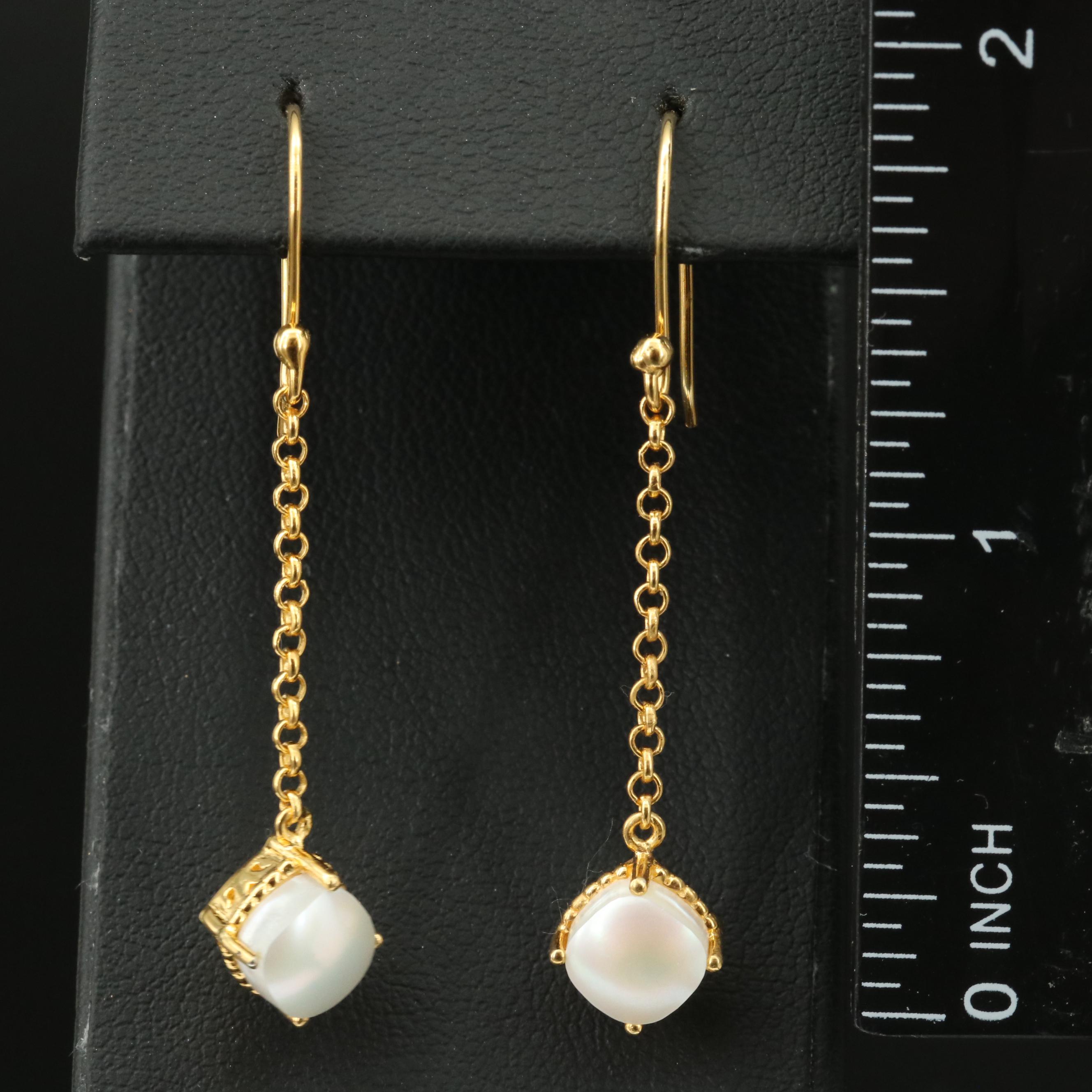 Sterling Mother-of-Pearl Drop Earrings