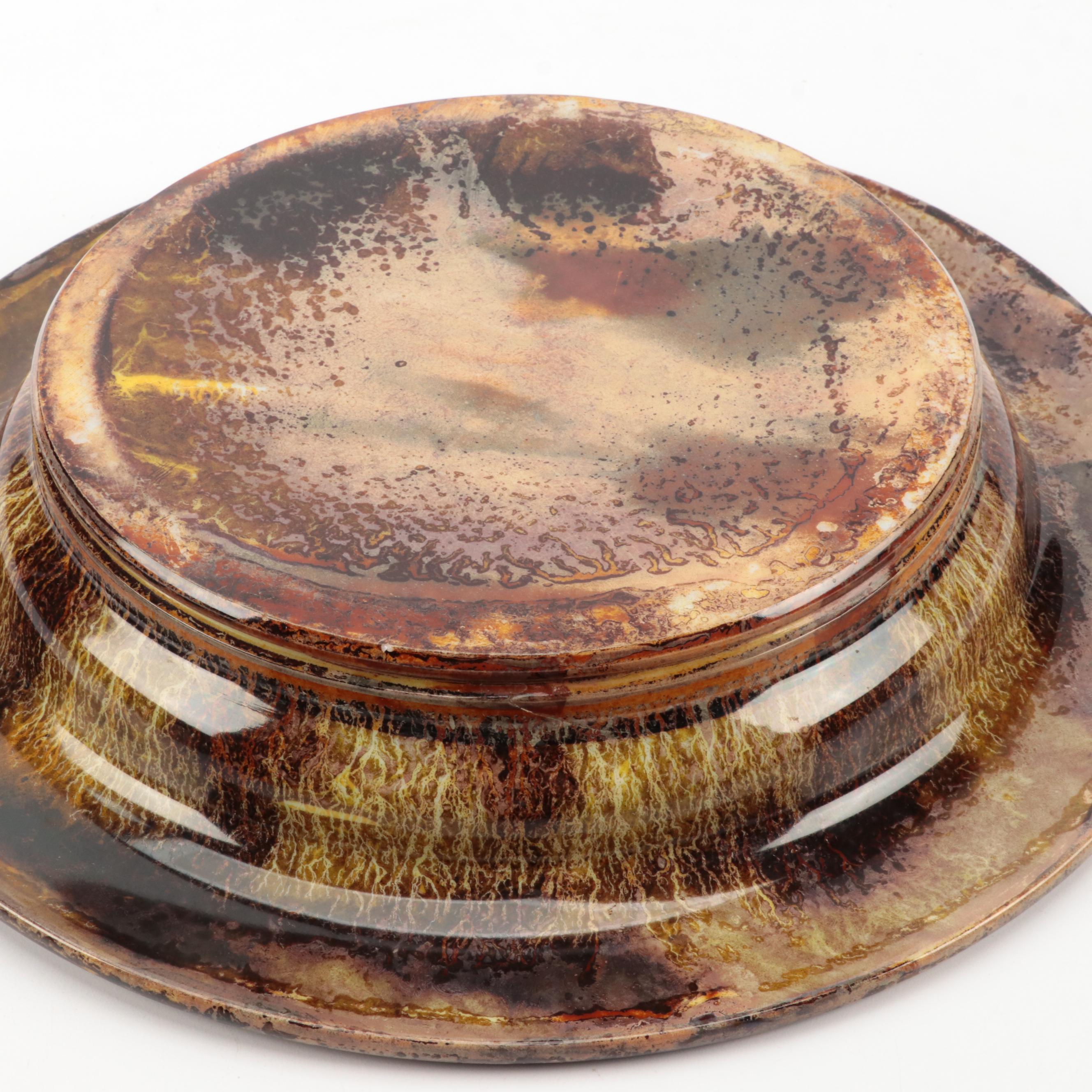 Flambe Glass Centerpiece Bowl